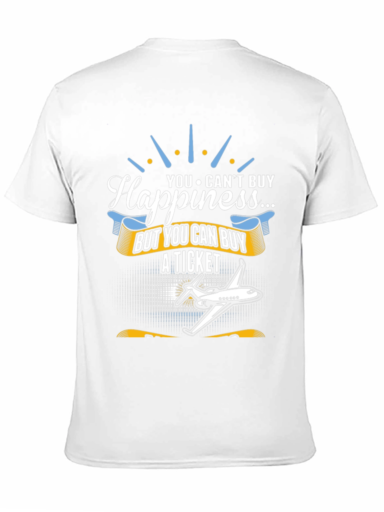 Black Happiness T-Shirt - Buy A Ticket - Aviation Tee view 11