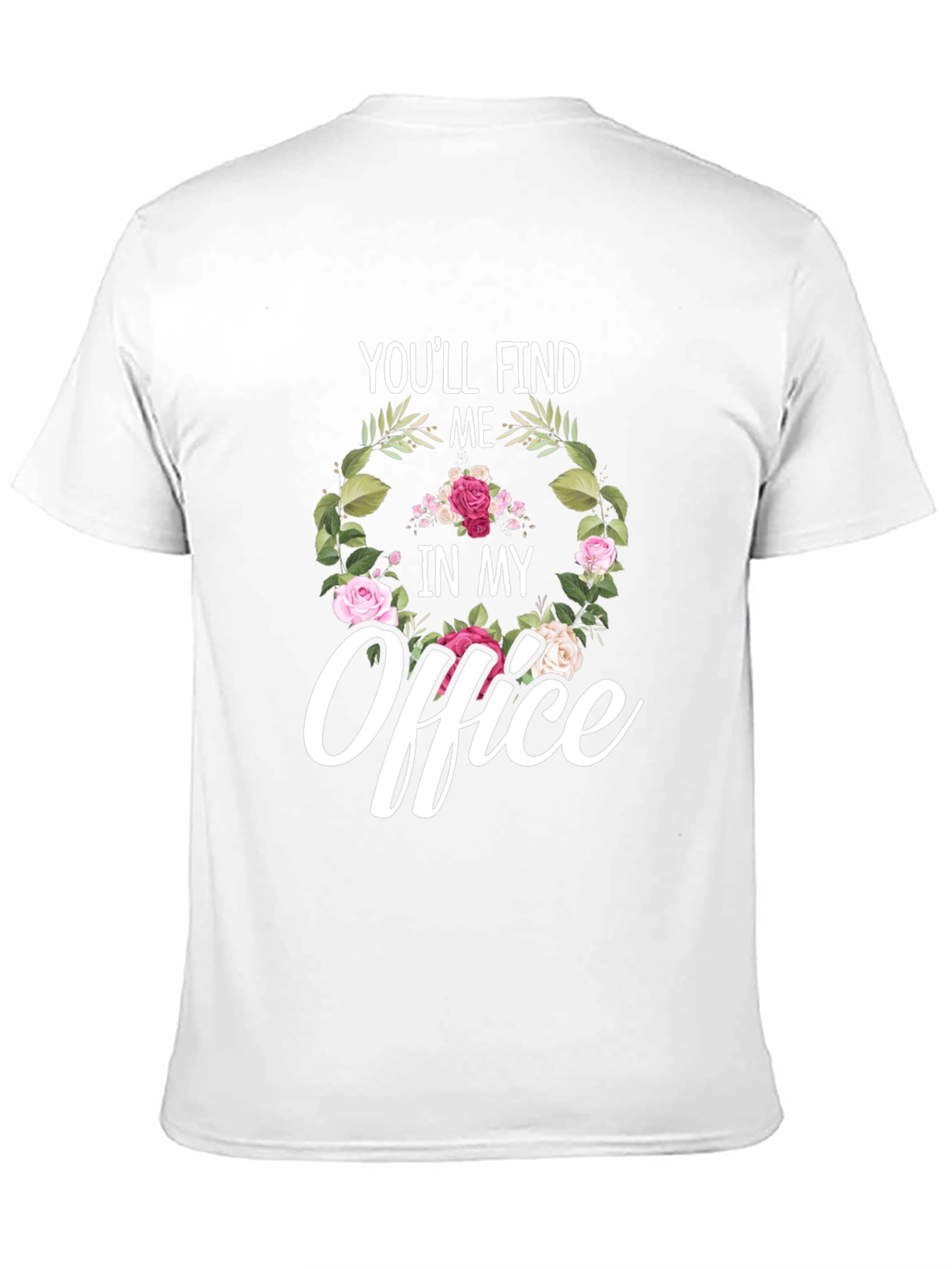 Black Floral Office T-Shirt view 11