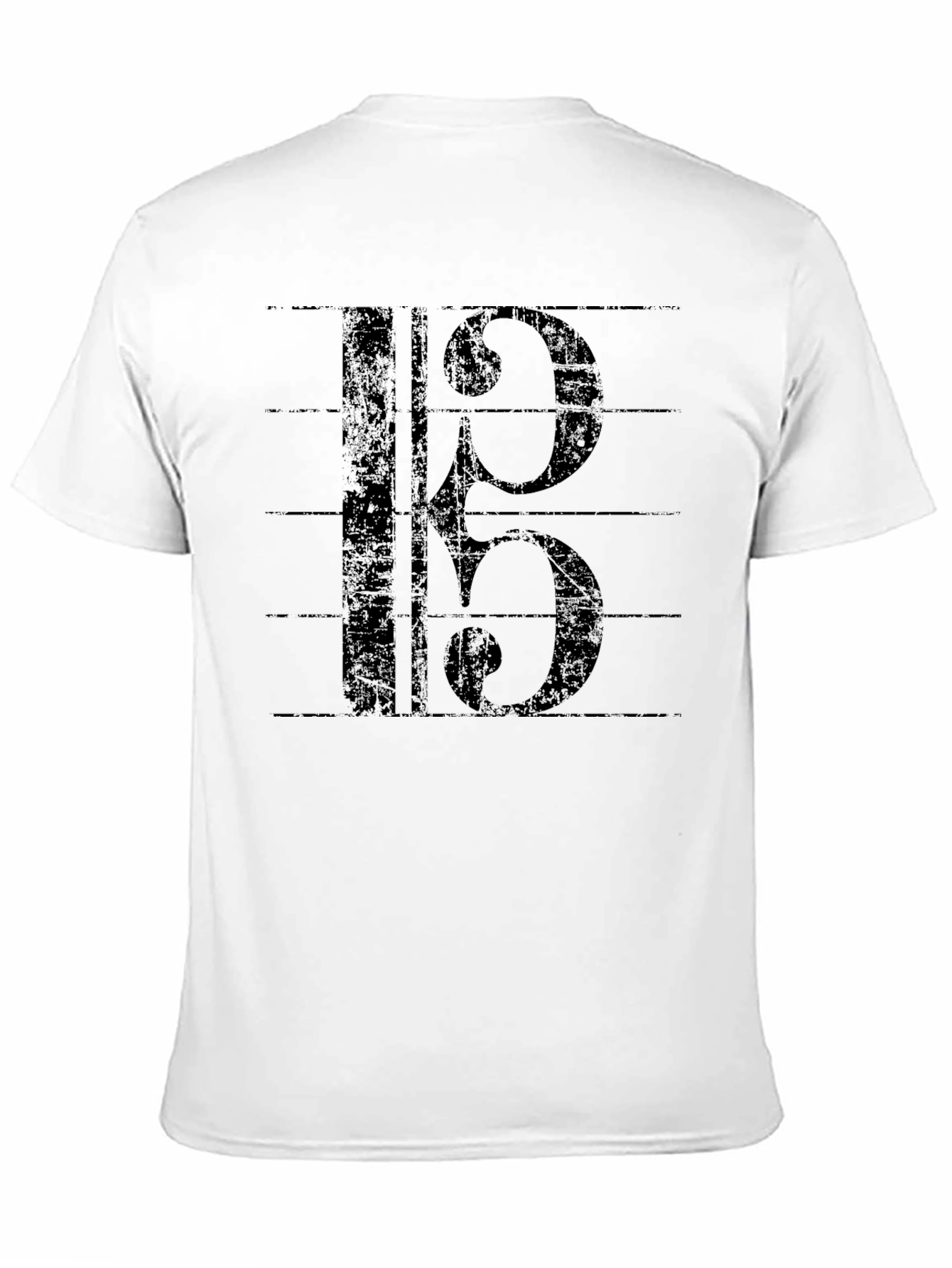 Black Bass Clef Music T-Shirt - Black Graphic Tee view 11