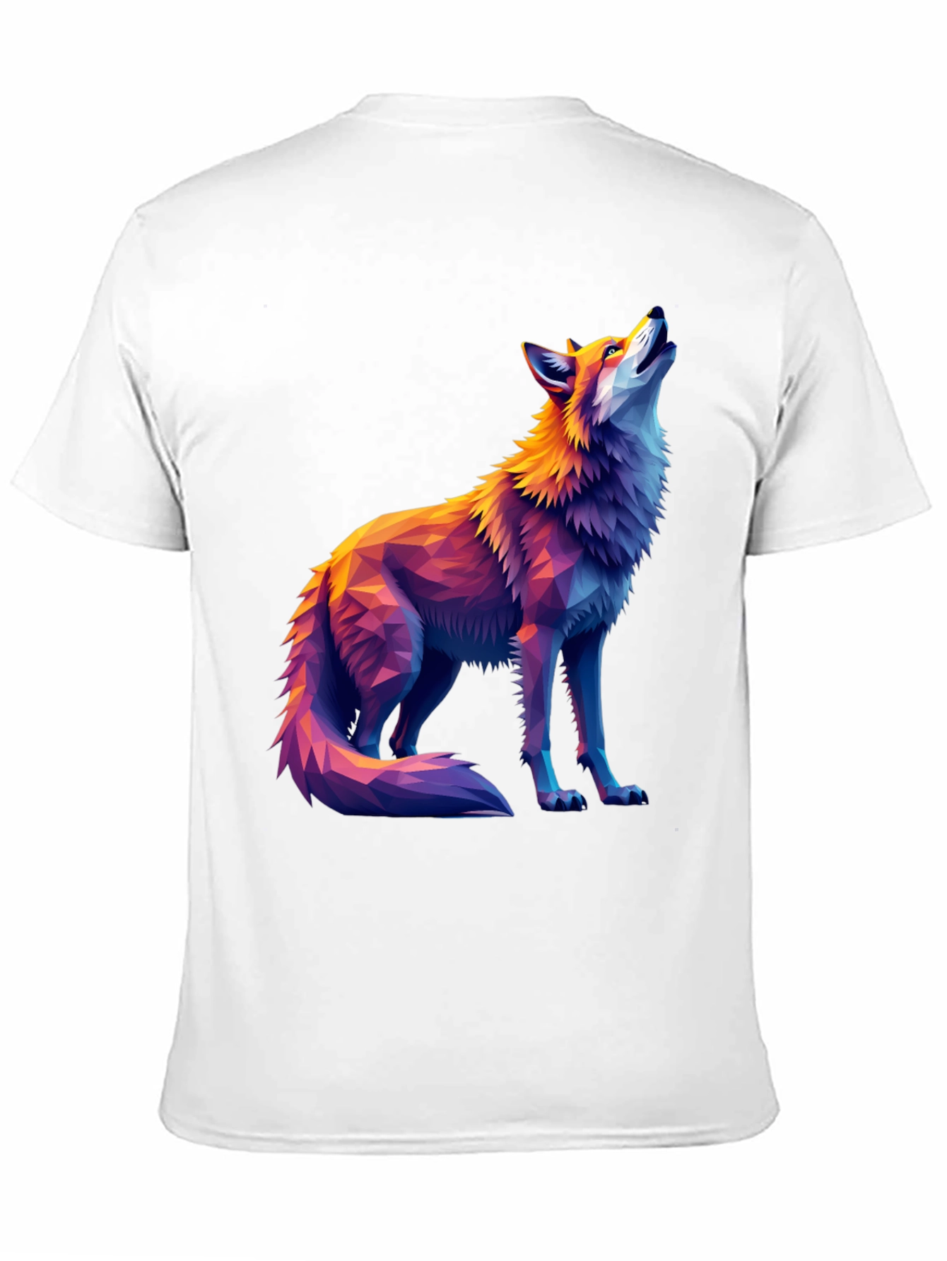 Black Geometric Wolf Graphic Tee - Artistic Black T-Shirt view 11