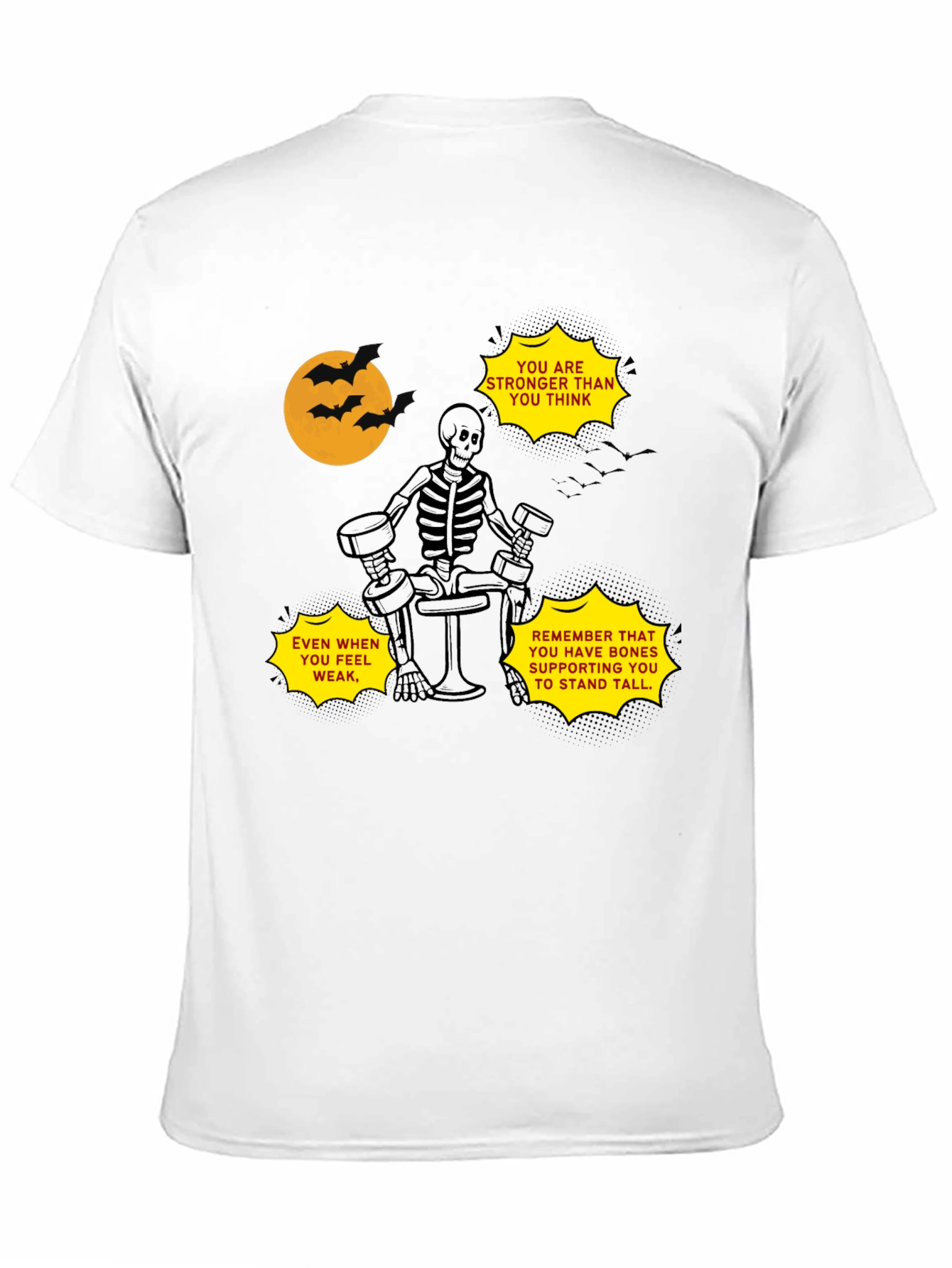 Black Motivational Skeleton Gym T-Shirt view 11