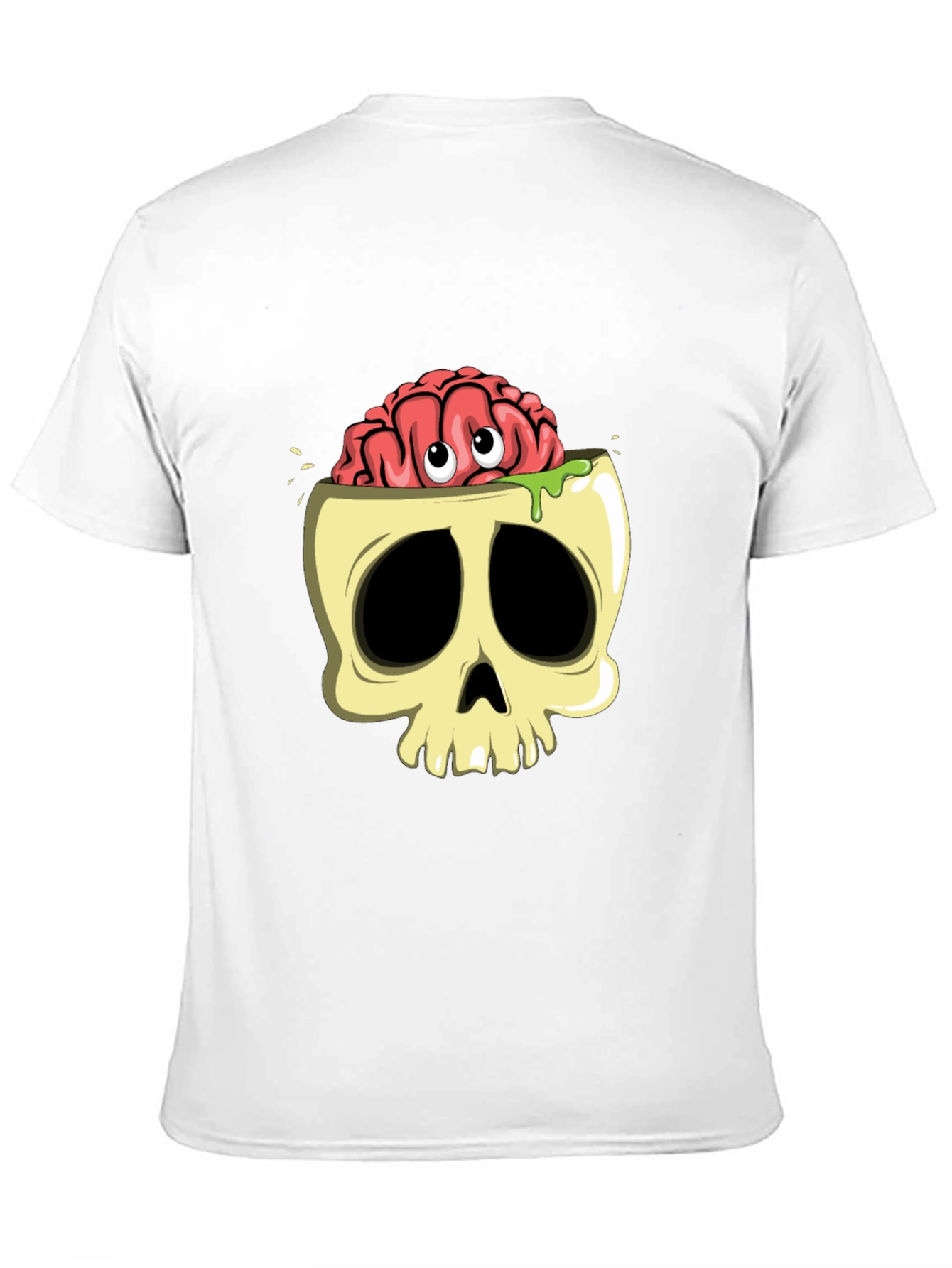 Black Brain Skull Graphic T-Shirt view 11