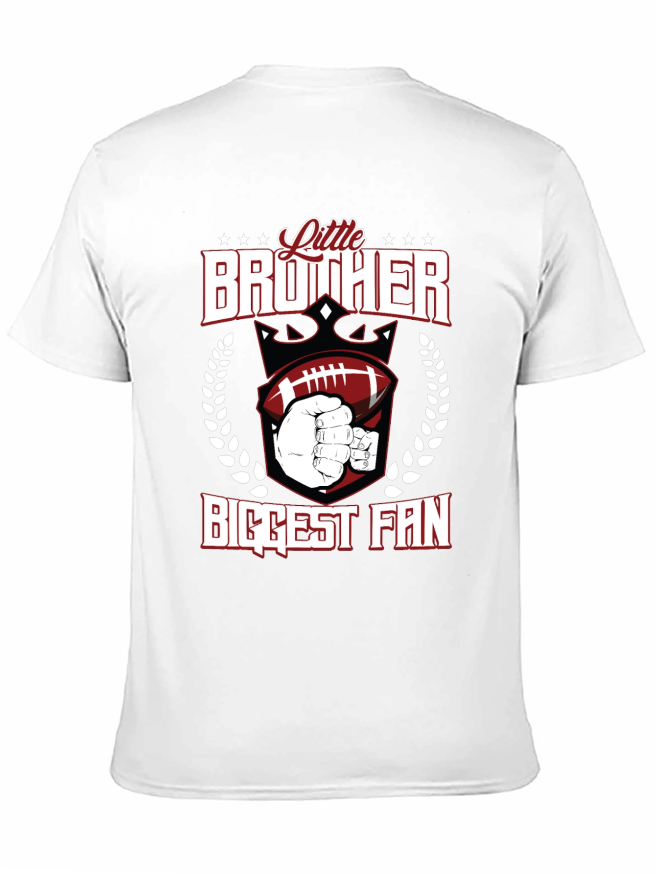 Black Little Brother Biggest Fan T-Shirt view 11