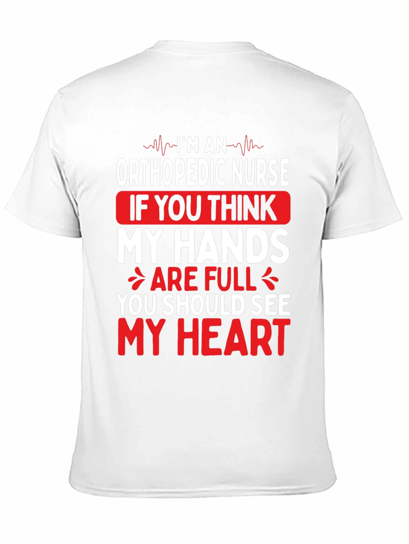 Black Orthopedic Nurse Hands & Heart Graphic T-Shirt view 11