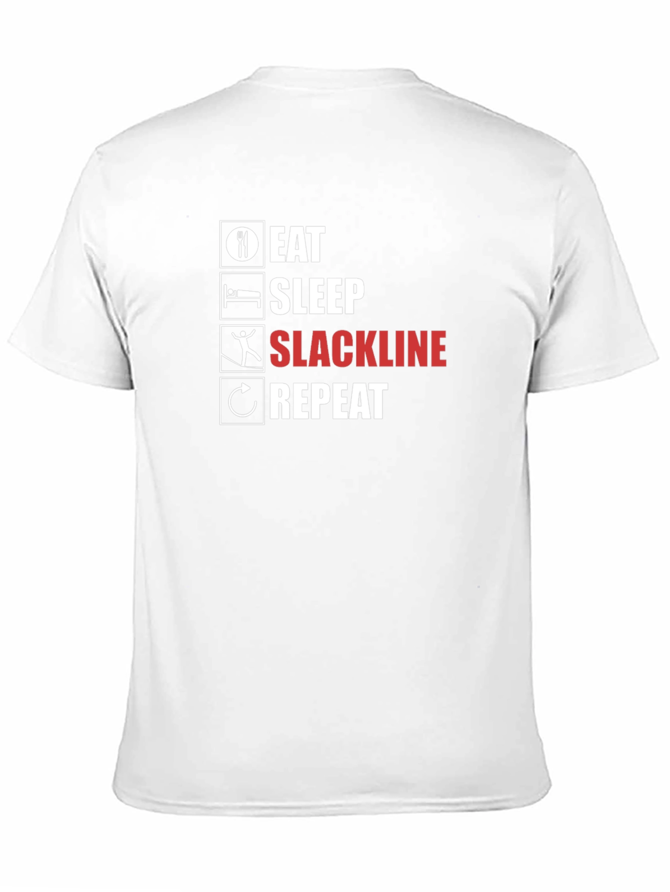 Black Eat Sleep Slackline Repeat Black T-Shirt view 11
