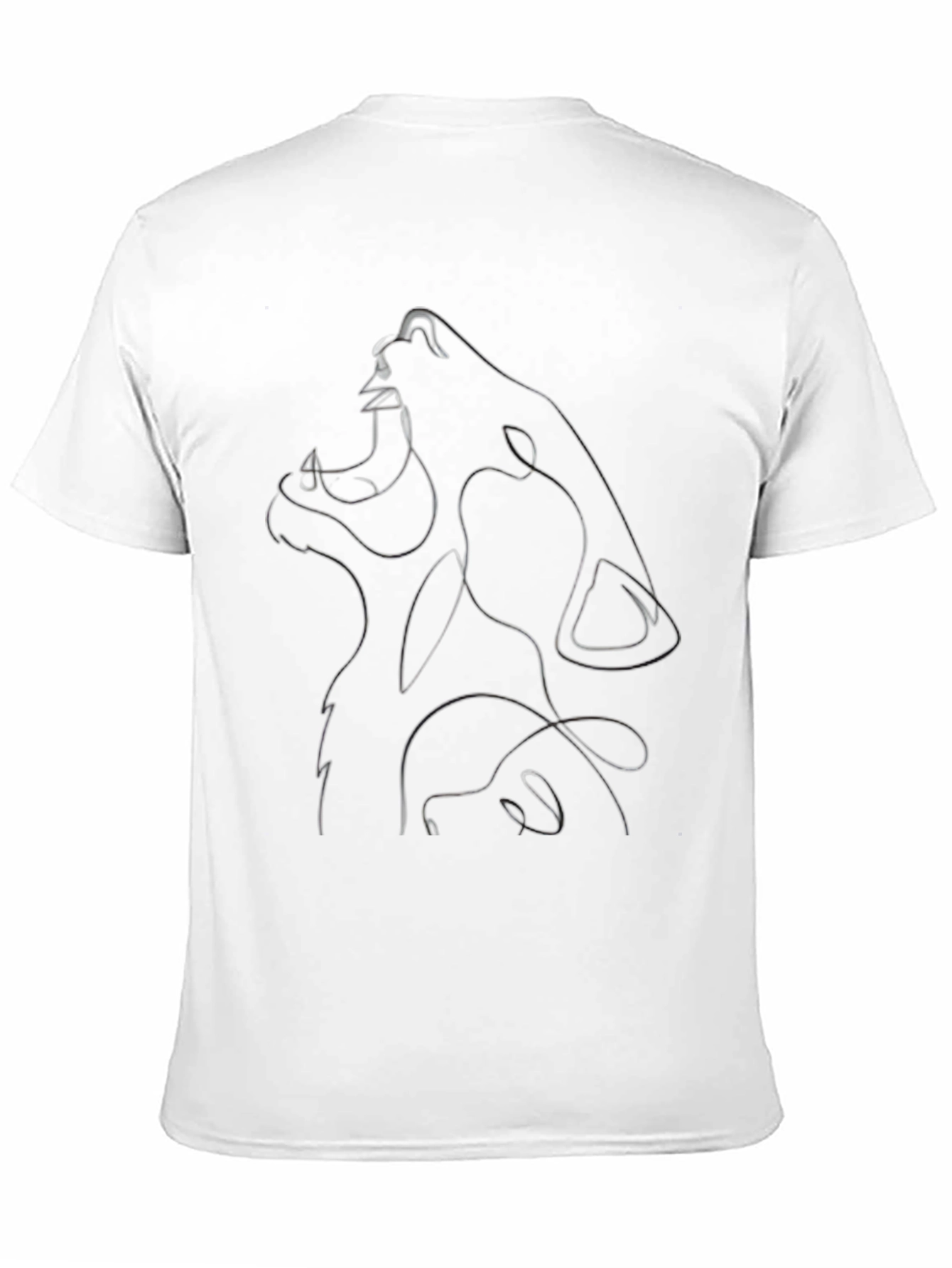 Black Abstract Wolf Graphic Black T-Shirt view 11