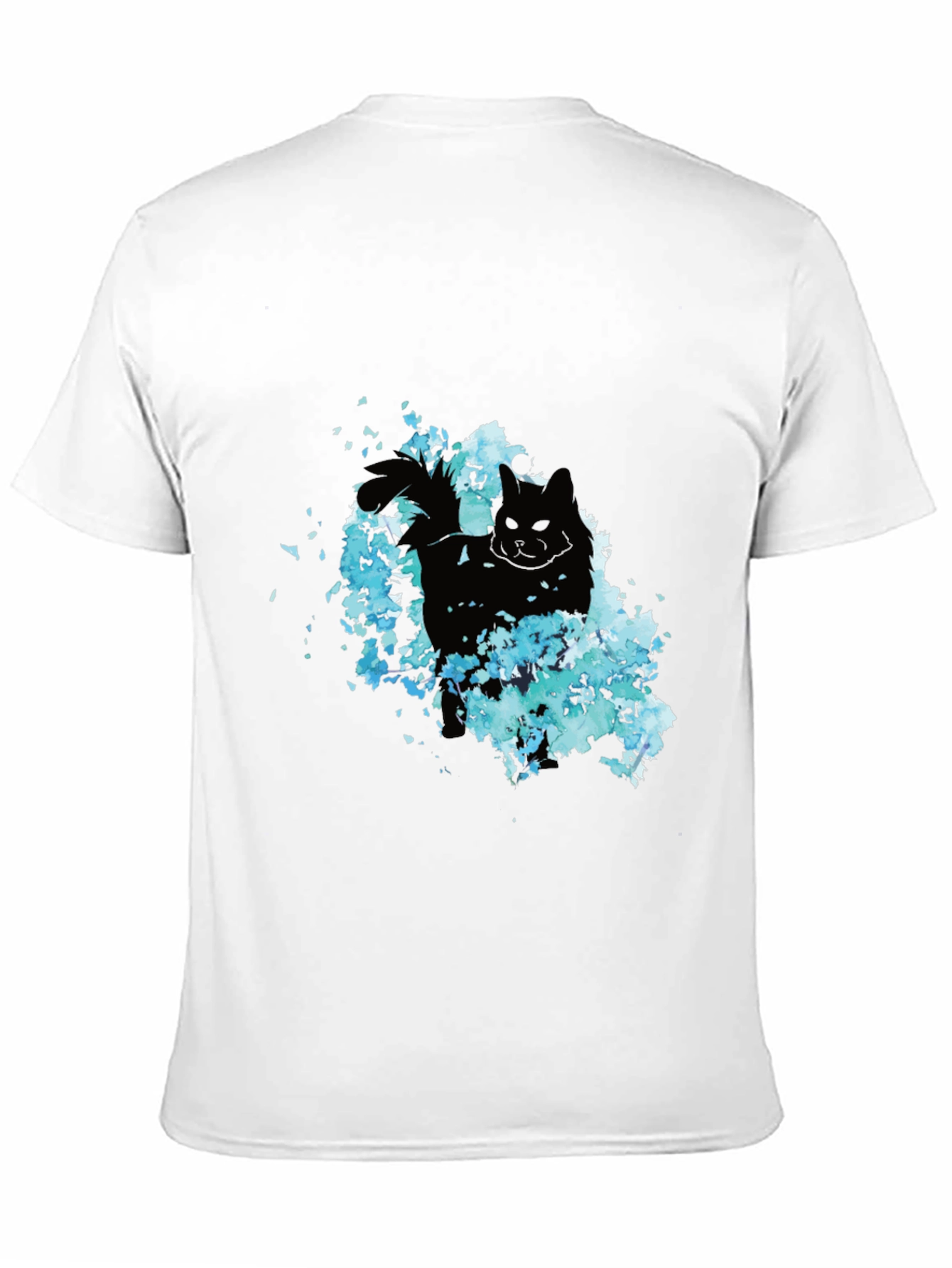 Black Black Cat Floral Graphic Tee - Men's Casual T-Shirt view 11