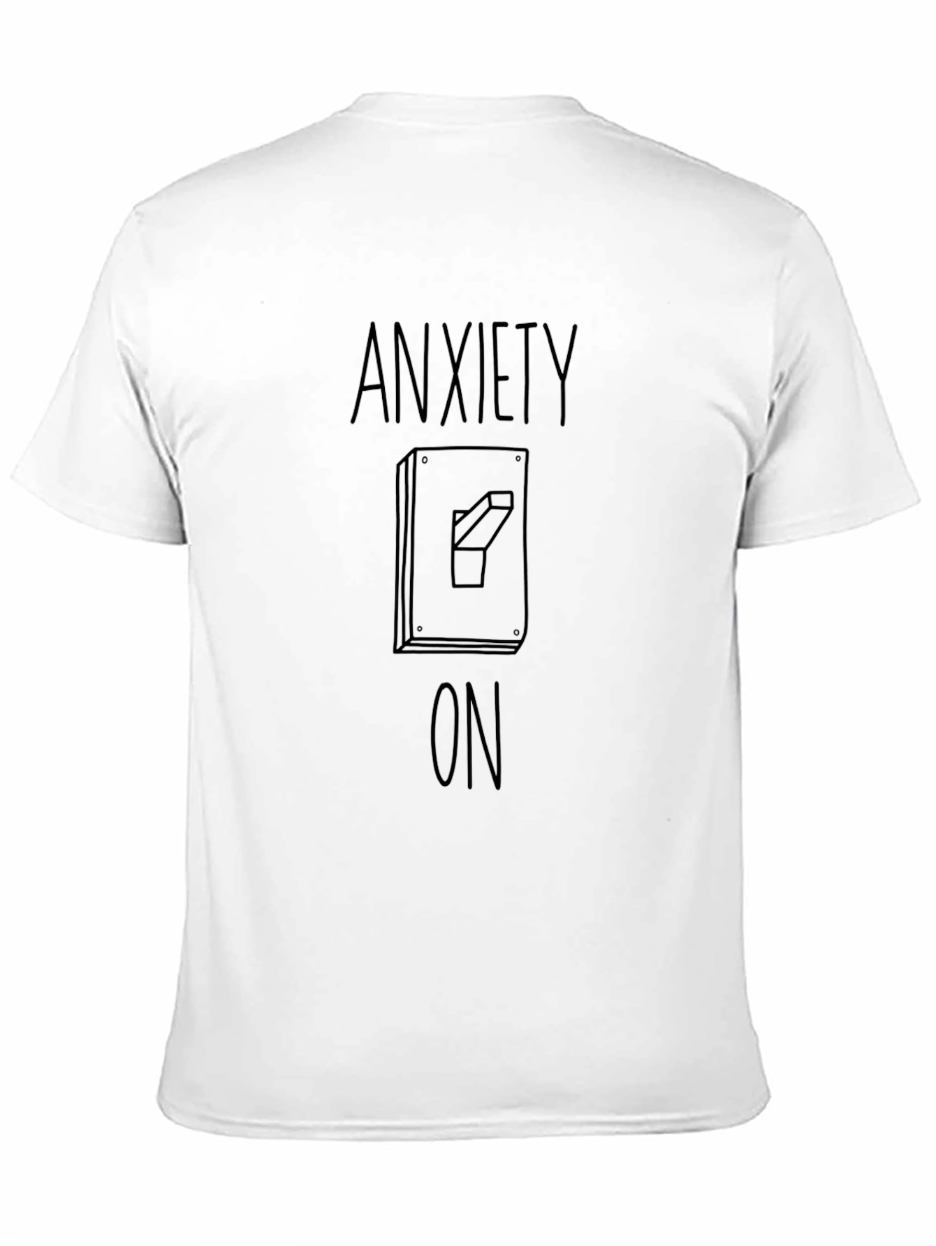 Black Anxiety On T-Shirt - Funny Graphic Tee - Black Cotton view 11