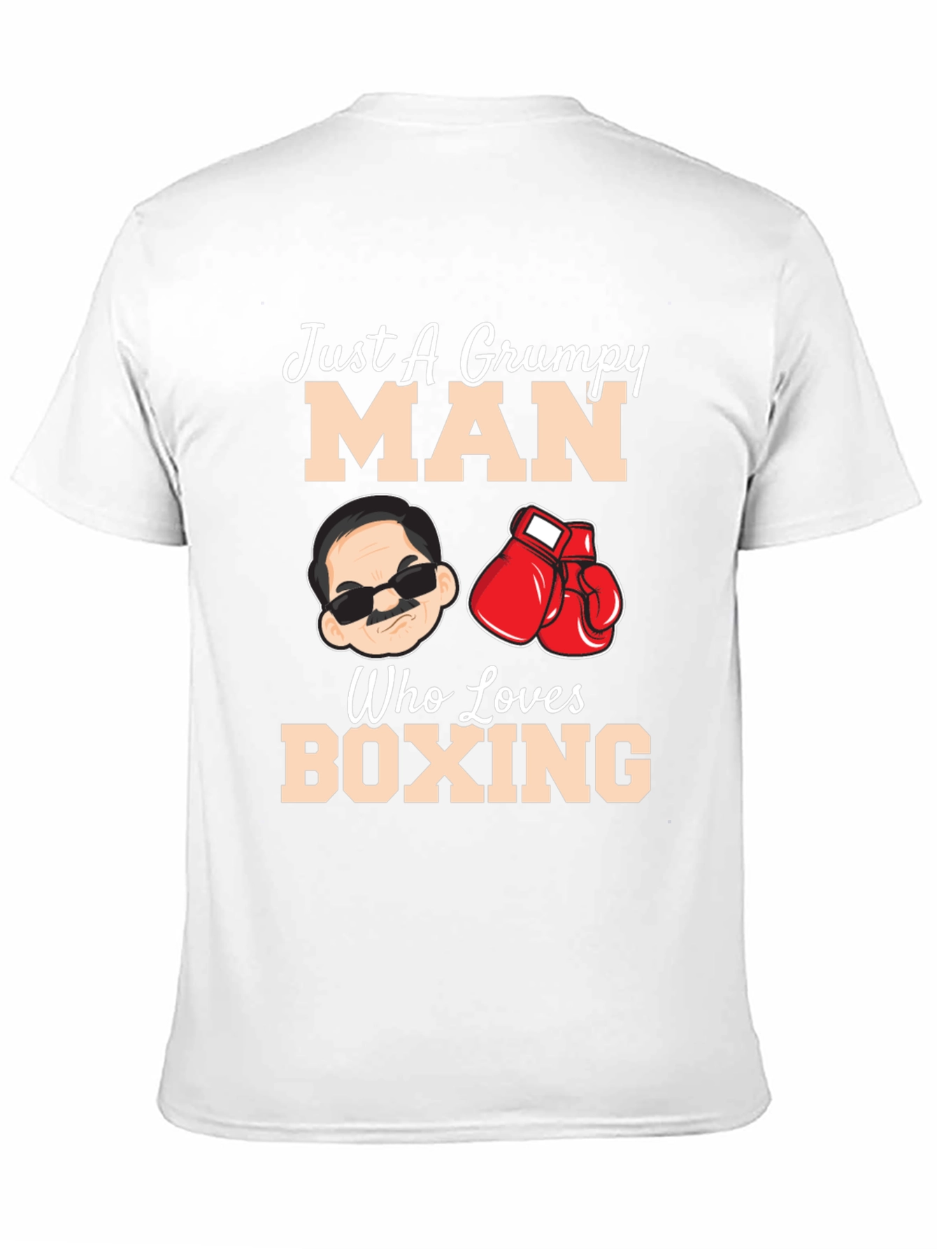 Black Grumpy Man Boxing Lover Graphic T-Shirt view 11