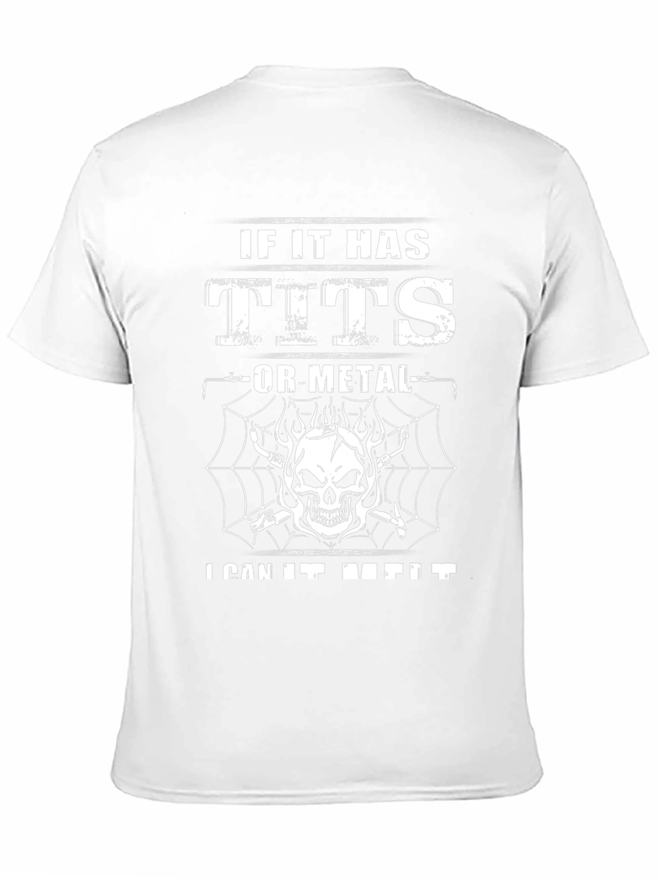 Black Funny "Tits or Metal" Graphic T-Shirt view 11
