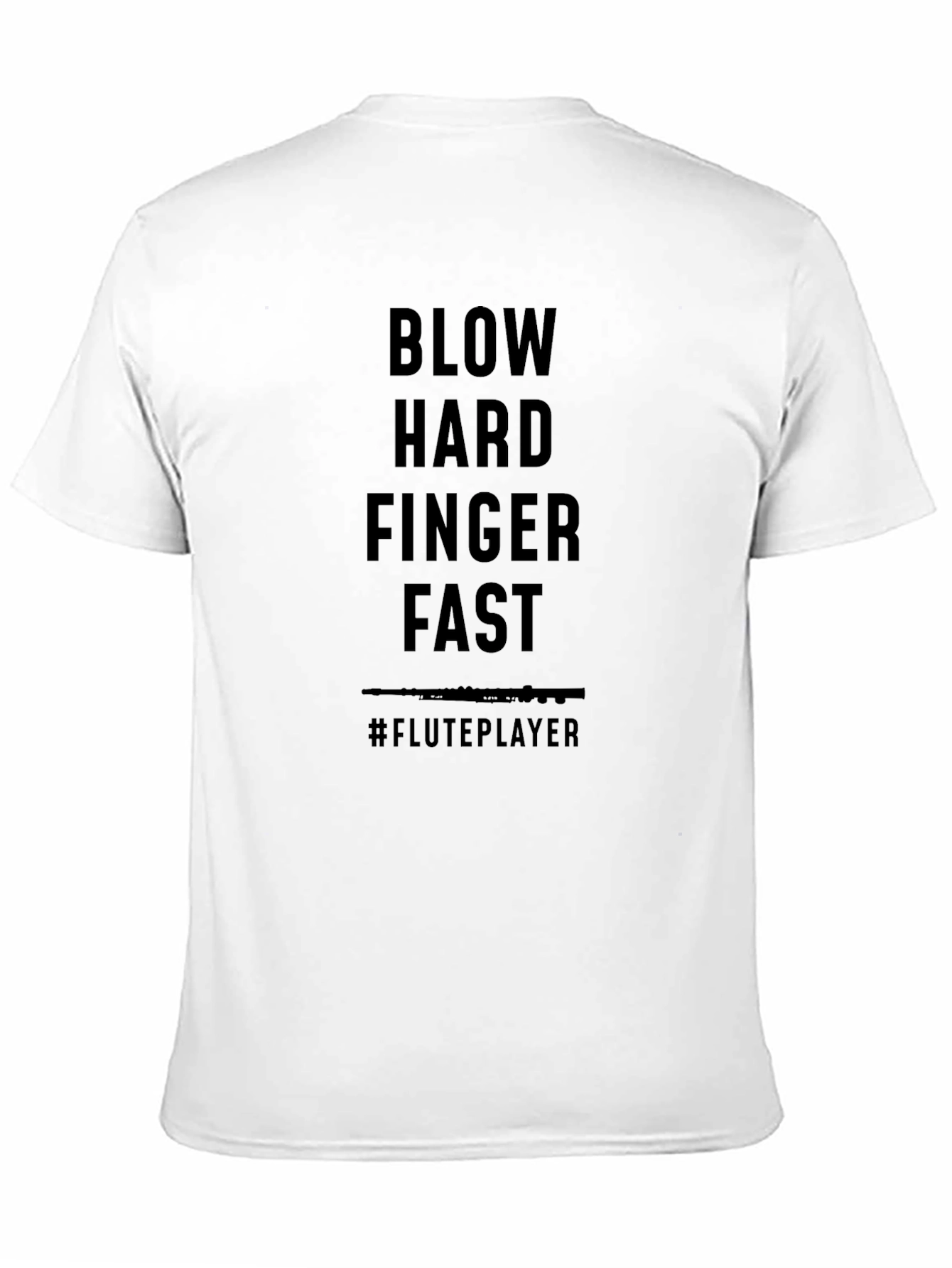 Black Flute Player T-Shirt - Blow Hard Finger Fast view 11