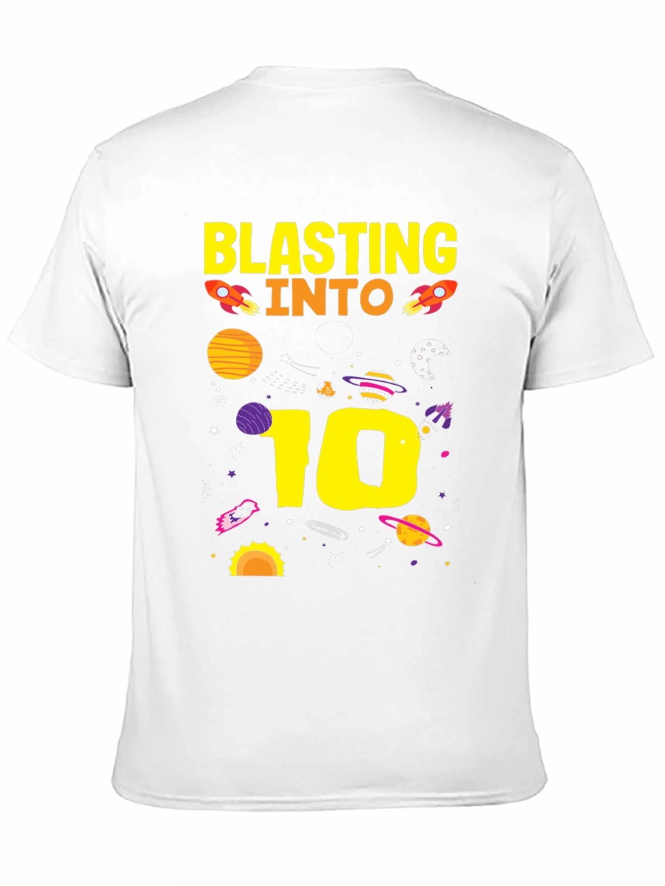 Black Blasting Into 10th Birthday T-Shirt view 11