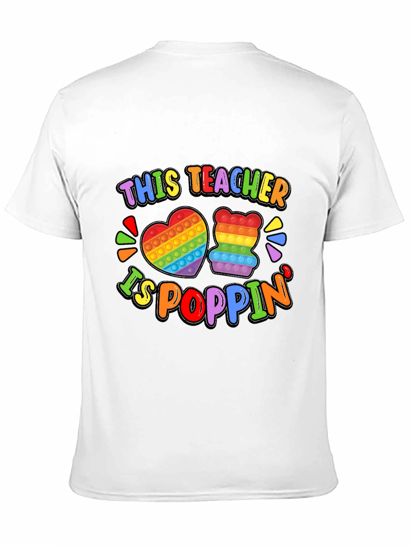 Black This Teacher Is Poppin' Graphic T-Shirt view 11