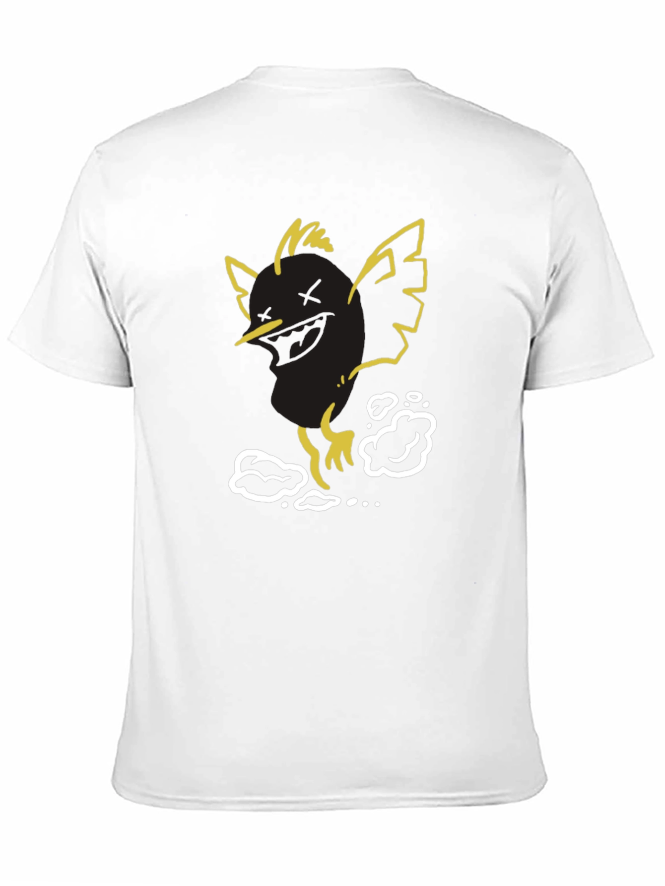 Black Cool Bird Graphic Tee - Black Cotton Blend view 11