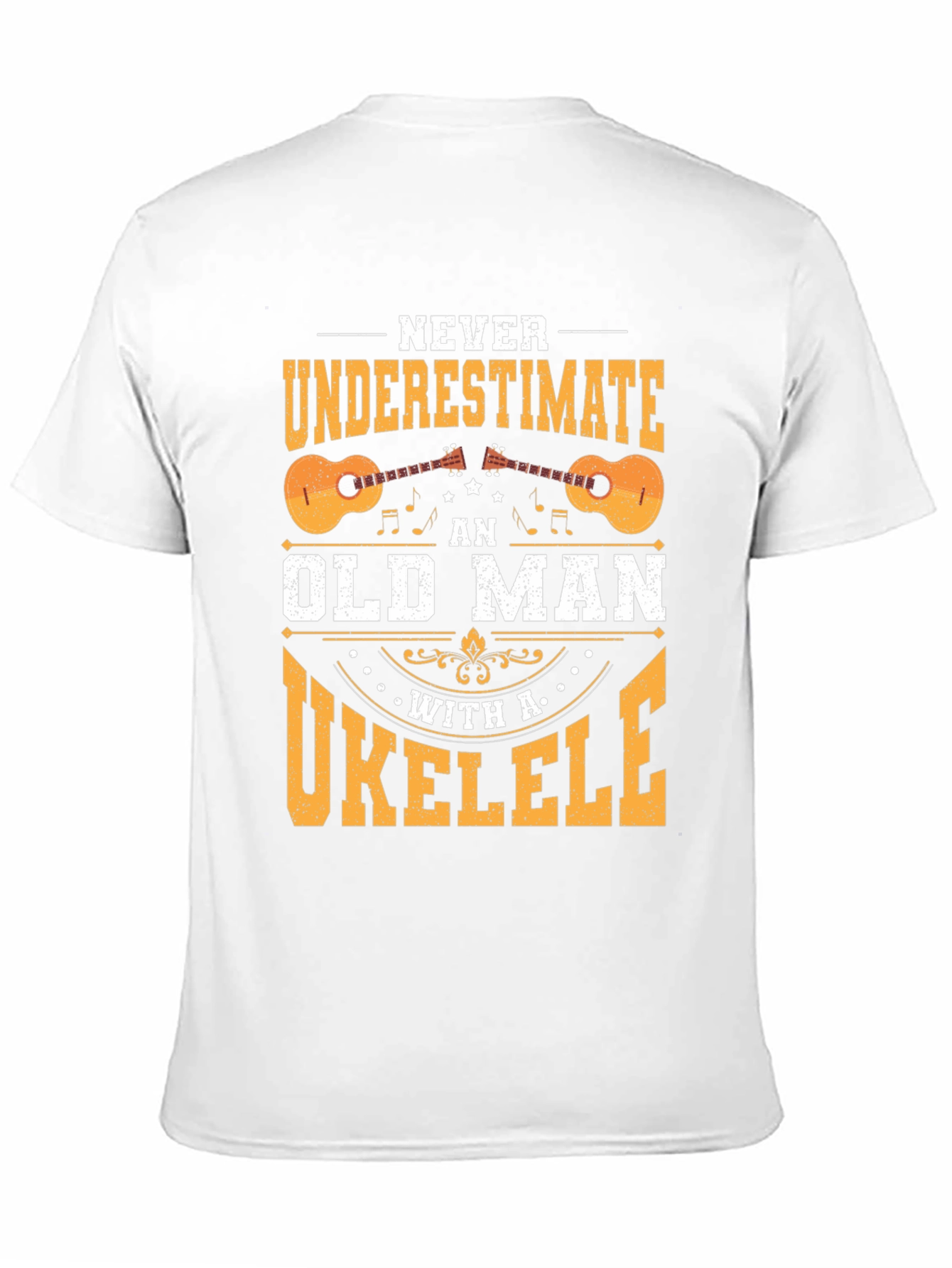 Black Old Man Ukulele T-Shirt view 11