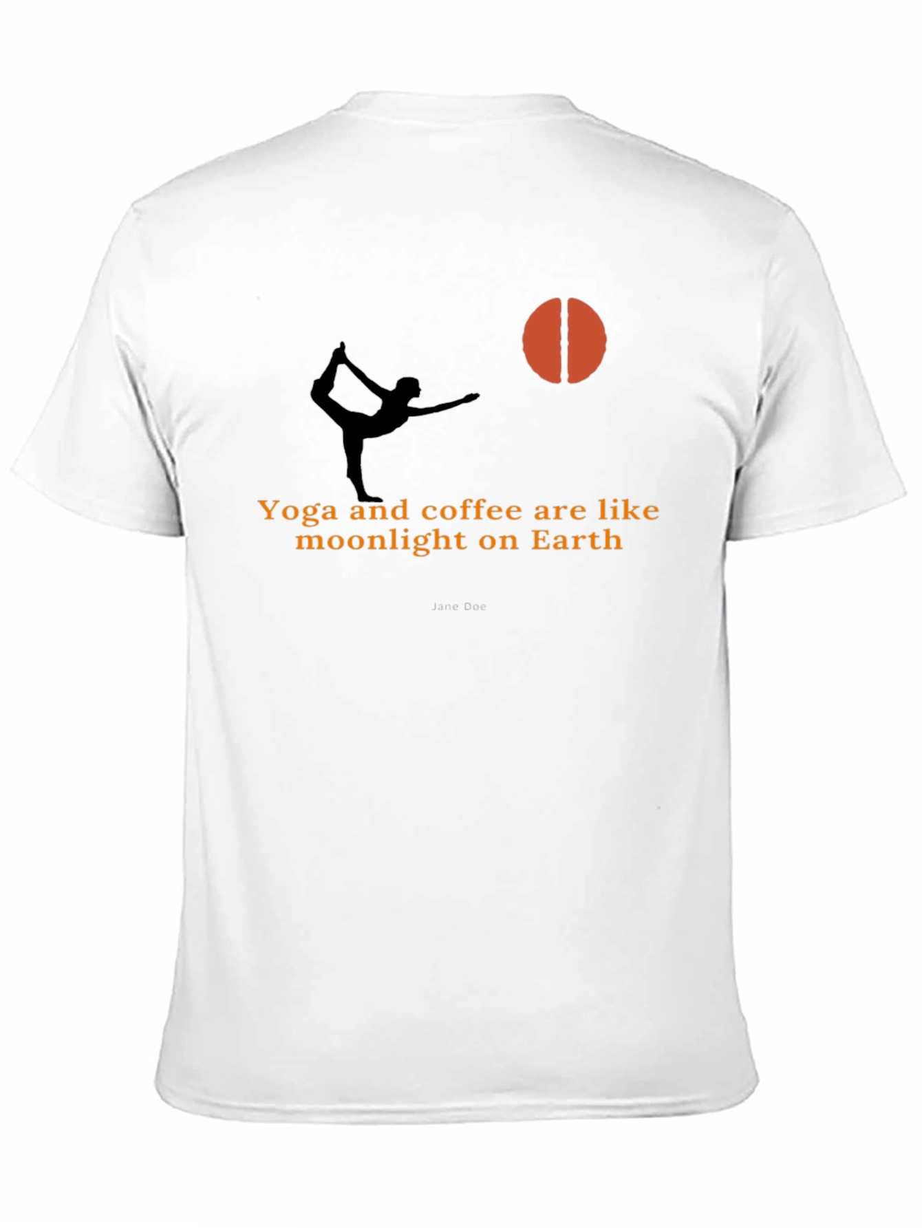 Black Yoga & Coffee T-Shirt - Moonlight Earth Design view 11