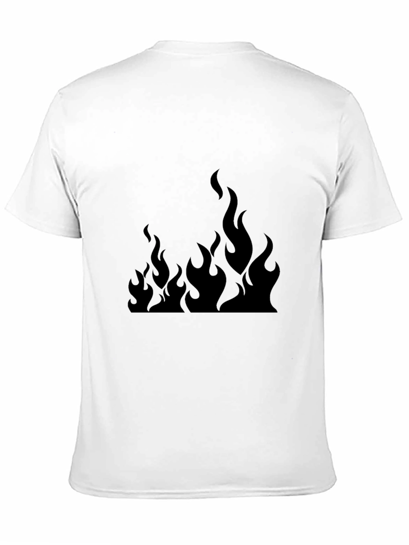 Black Men's Black T-Shirt with Fire Graphic view 11