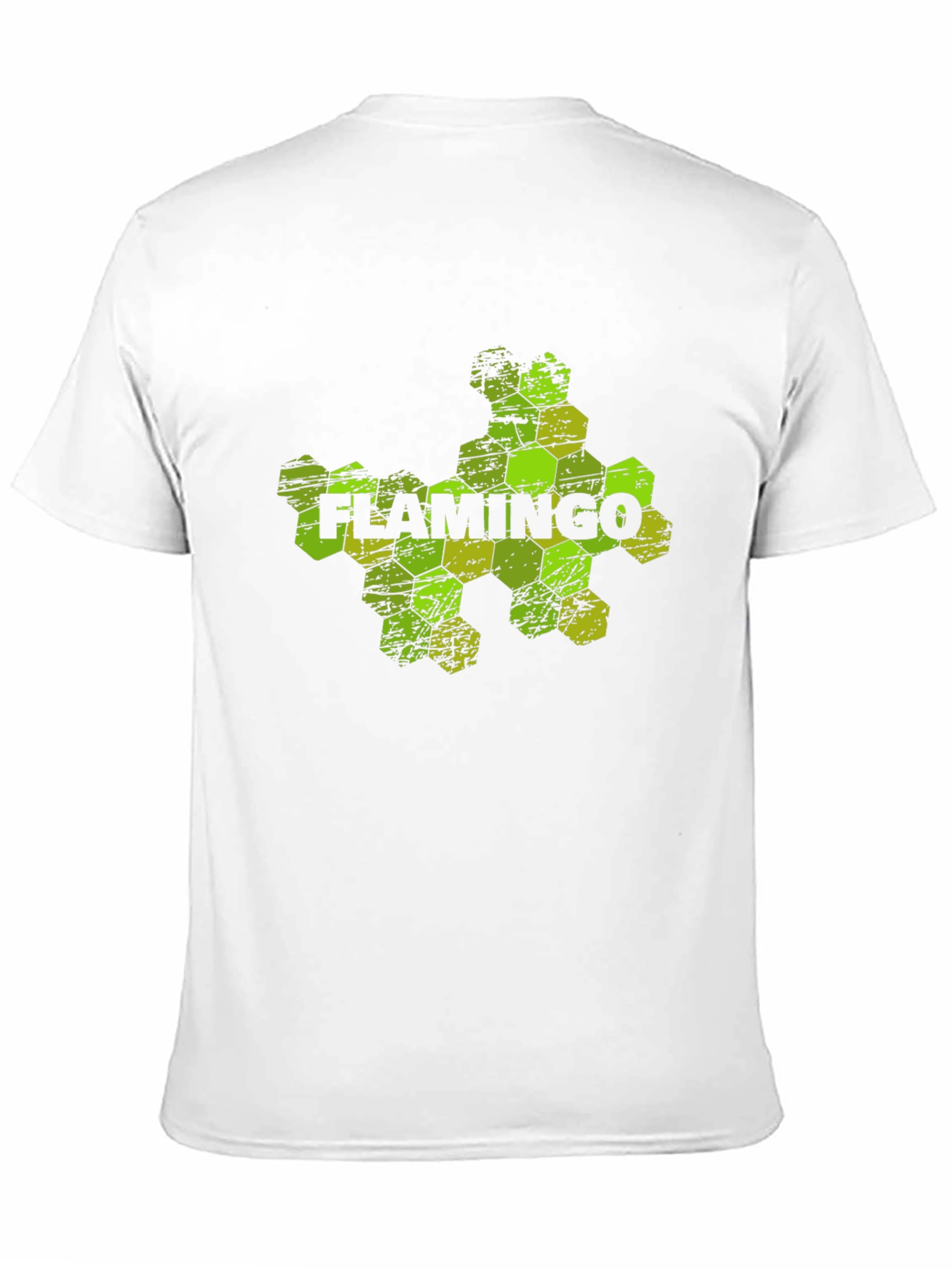Black Flamingo Hexagon Graphic Black T-Shirt view 11