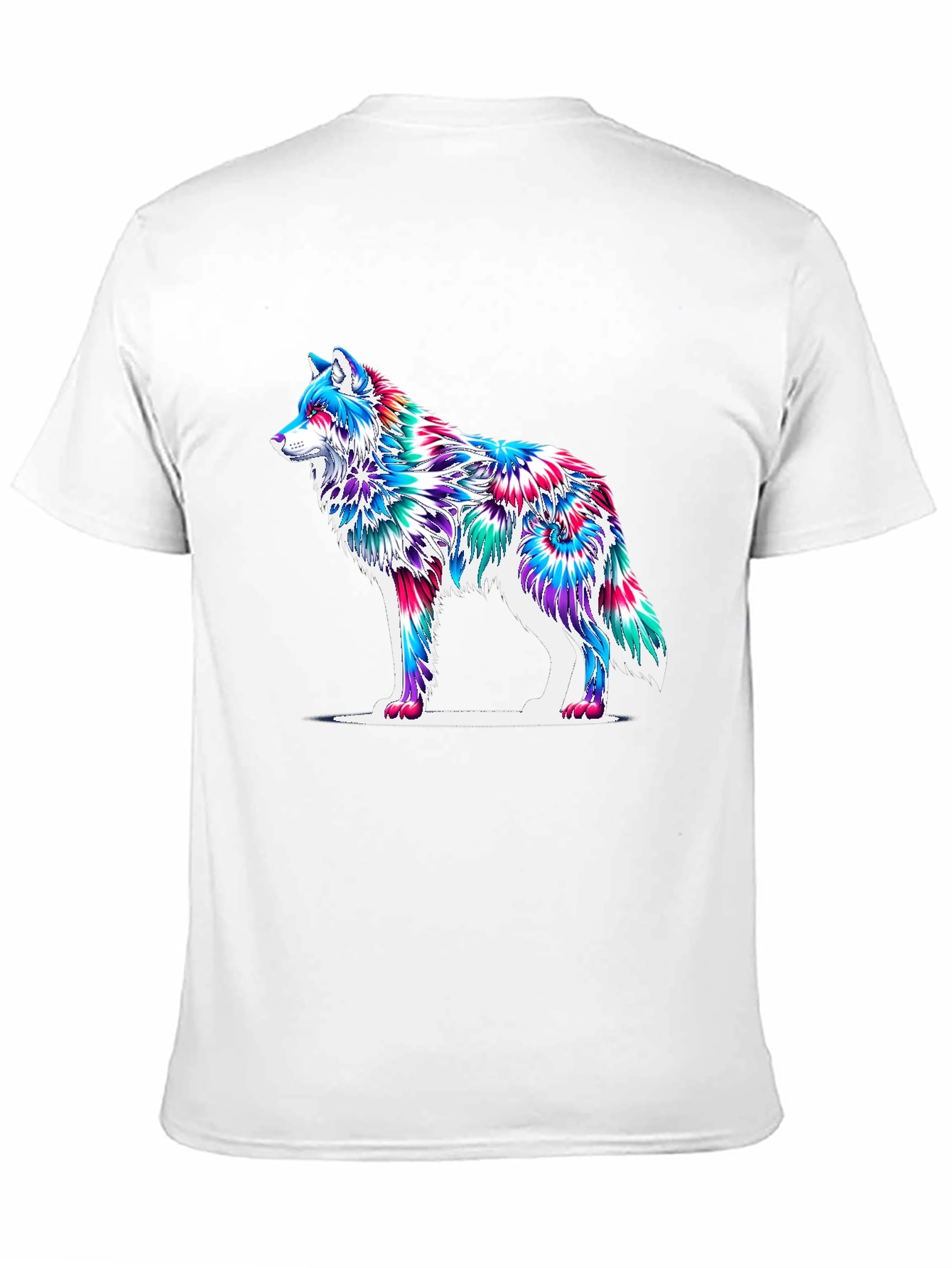 Black Psychedelic Wolf Graphic T-Shirt - Black view 11