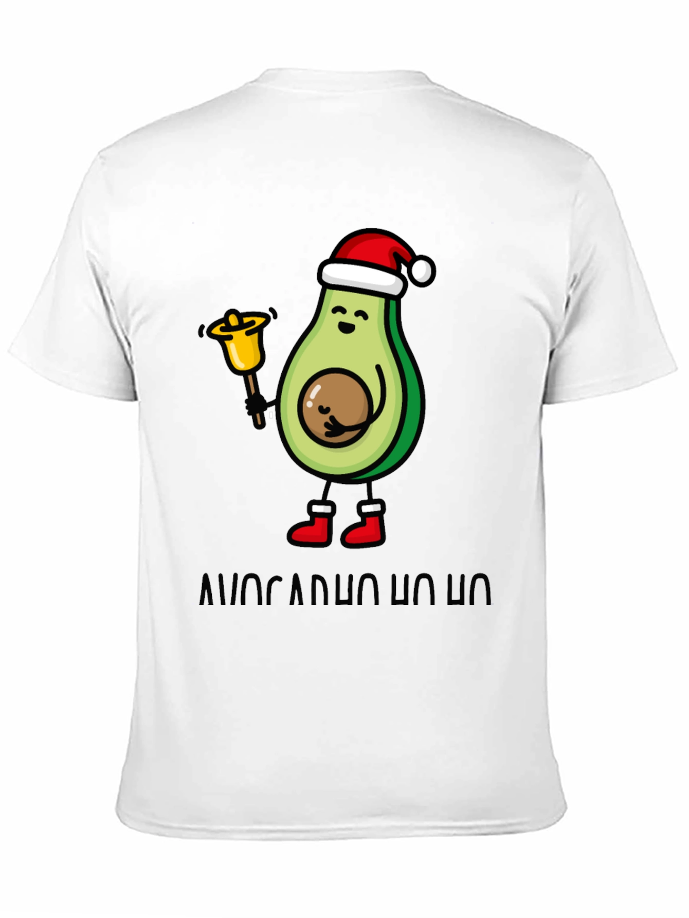 Black Festive Avocado Christmas T-Shirt view 11