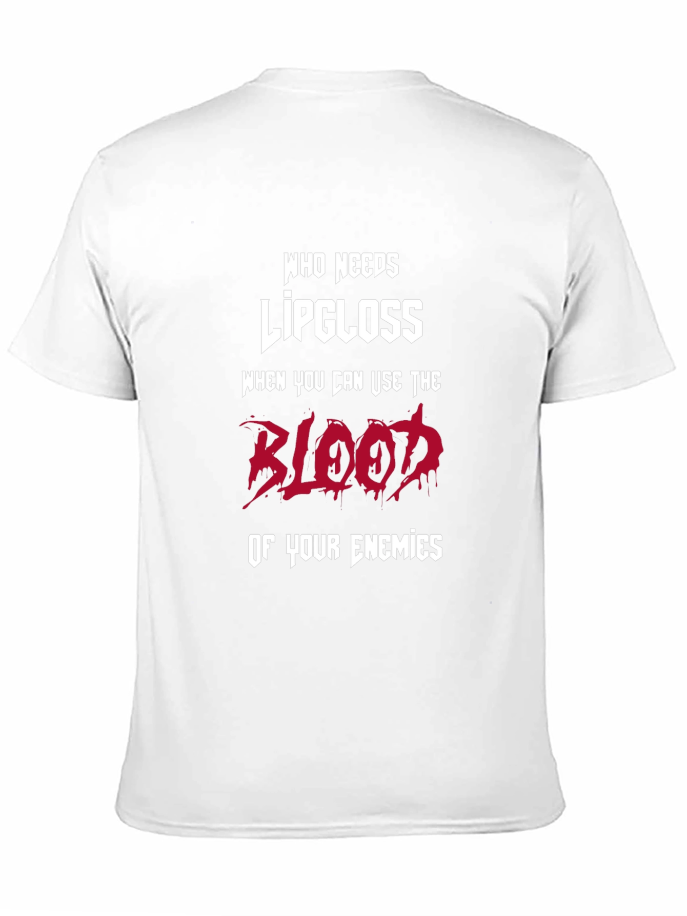 Black Humorous Graphic T-Shirt: Blood of Enemies view 11