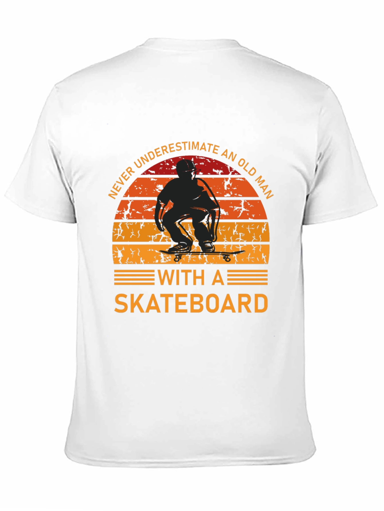 Black Never Underestimate An Old Man Skateboard T-Shirt view 11