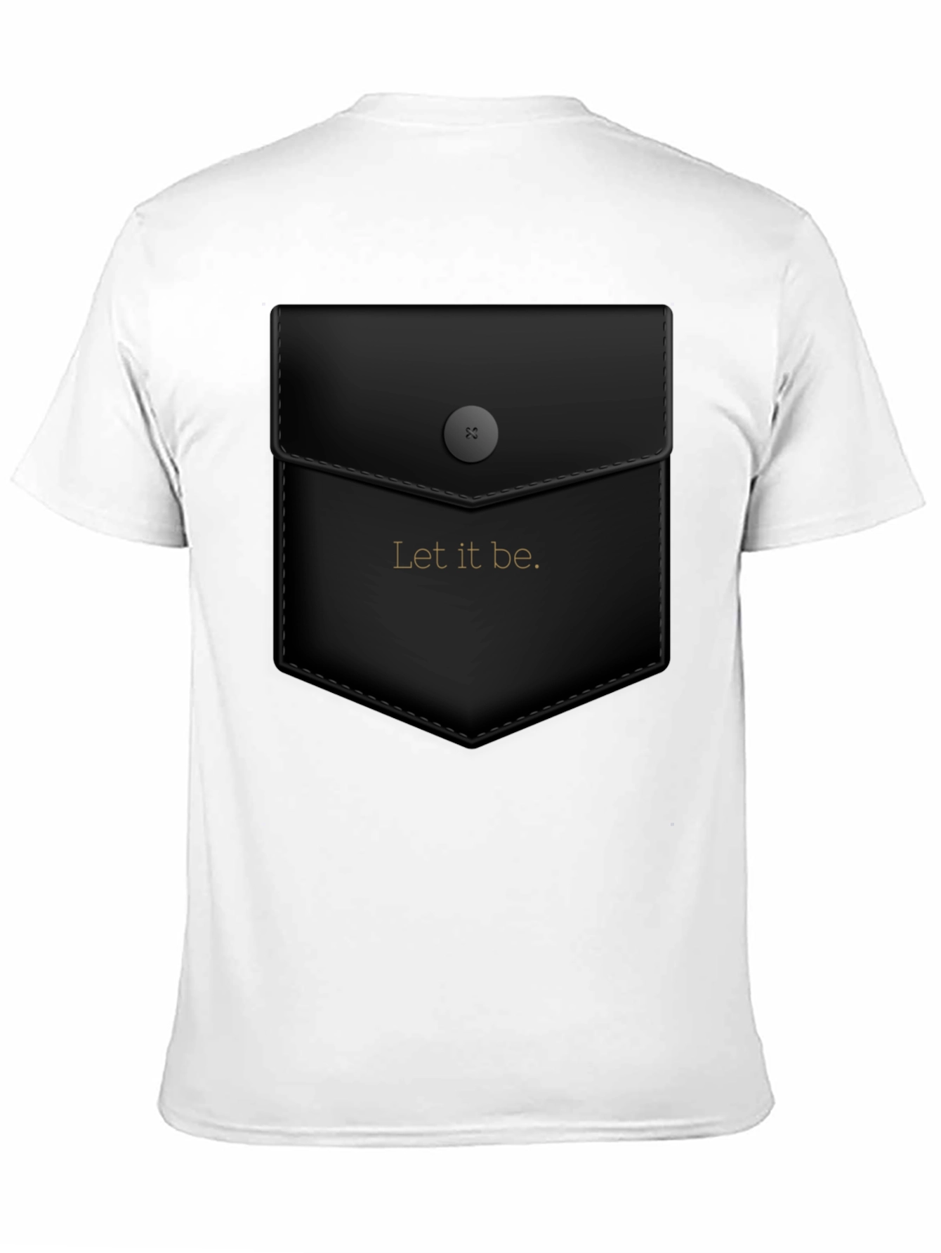 Black Let it Be Graphic Tee - Unique Faux Pocket Design view 11