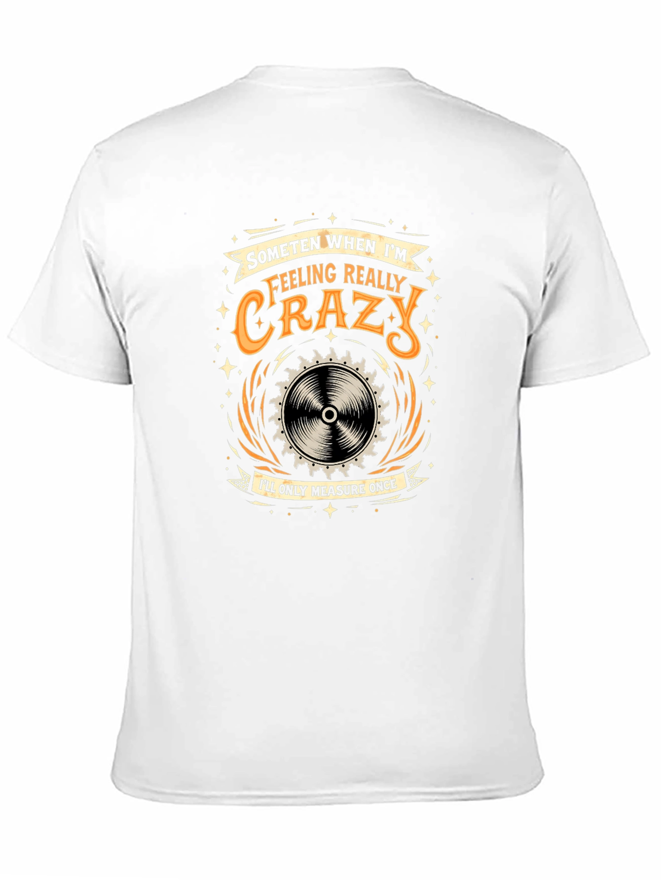 Black Crazy Measure Once Black Graphic T-Shirt view 11