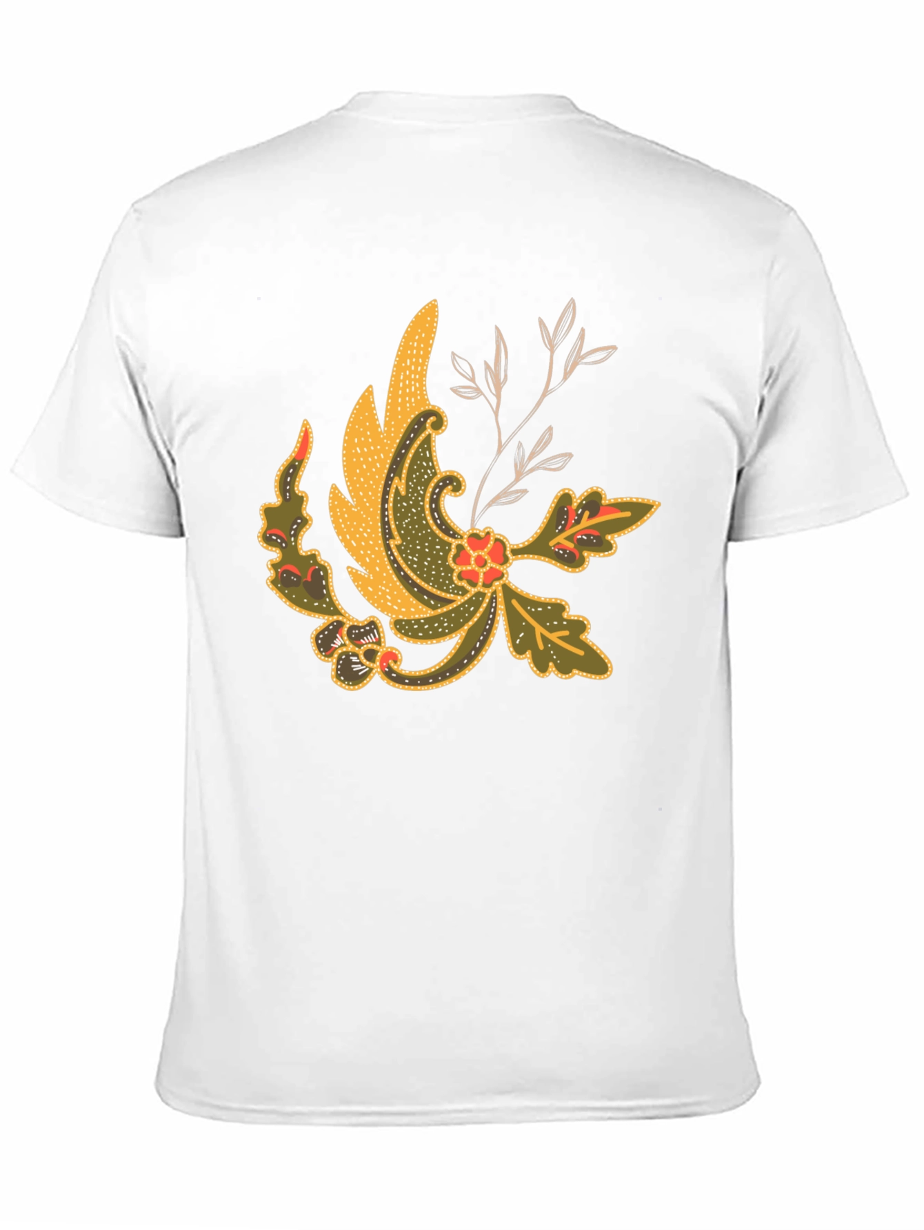 Black Batik Style Graphic Tee - Black Cotton Blend view 11