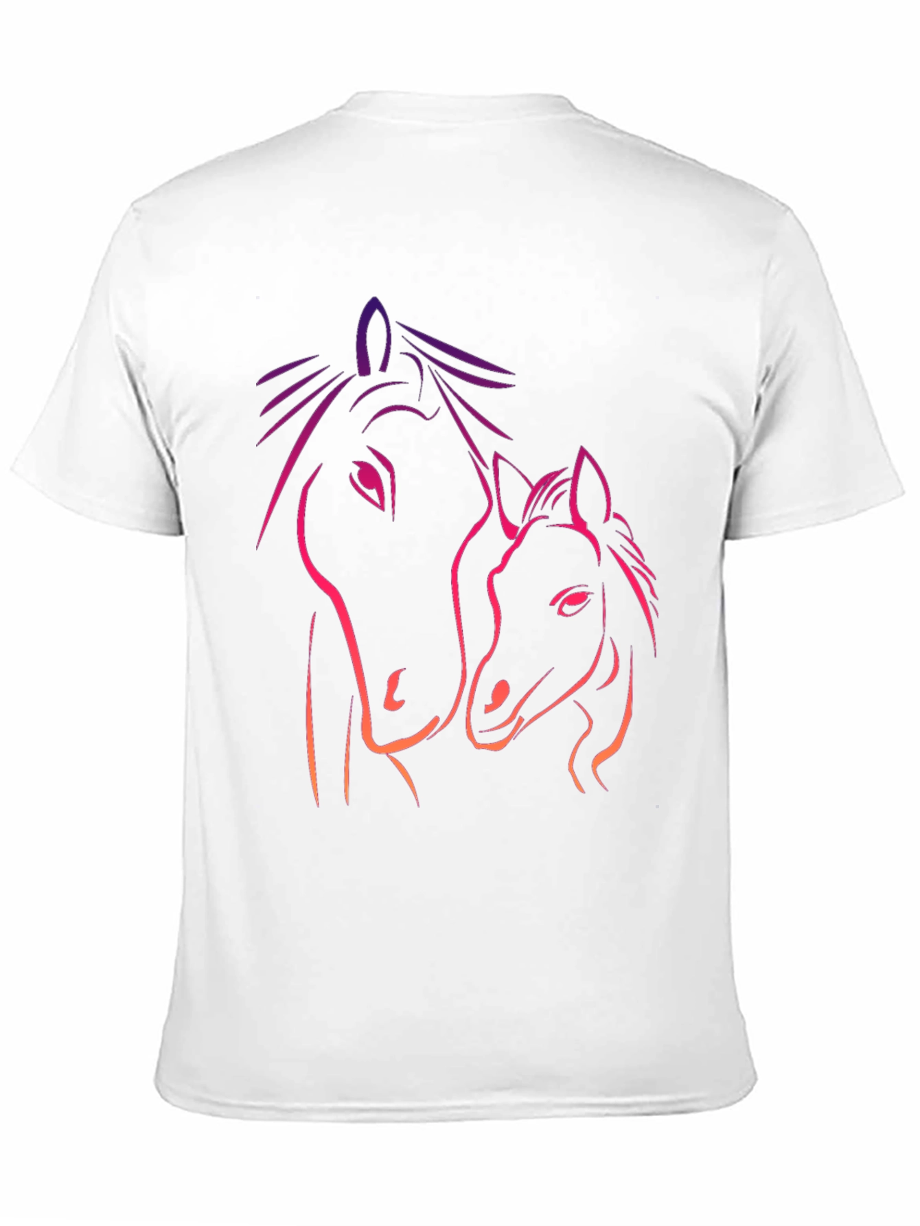 Black Horse Mama & Foal Graphic Tee - Black Cotton T-Shirt view 11