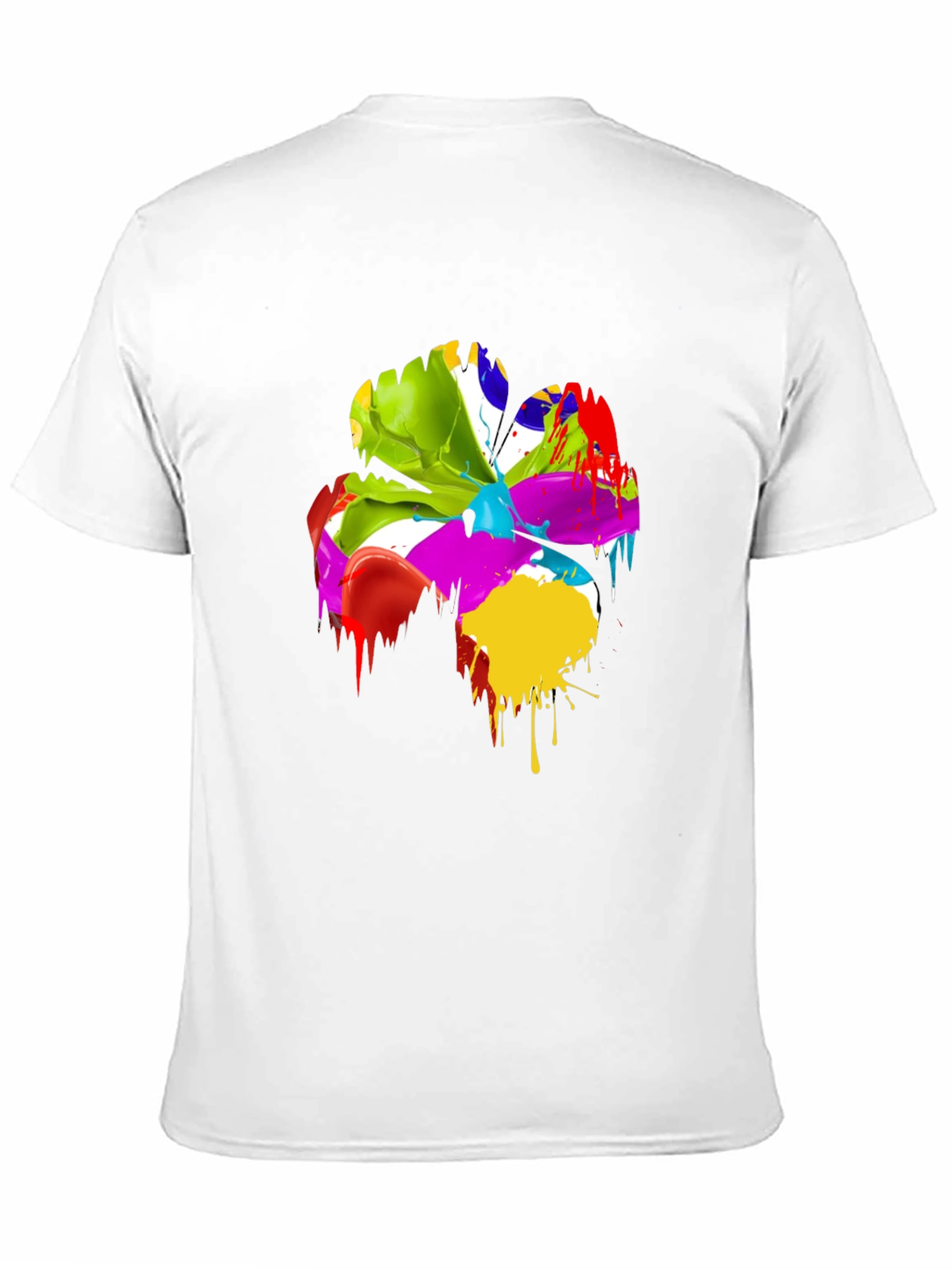 Black Abstract Paint Splatter Clover T-Shirt view 11