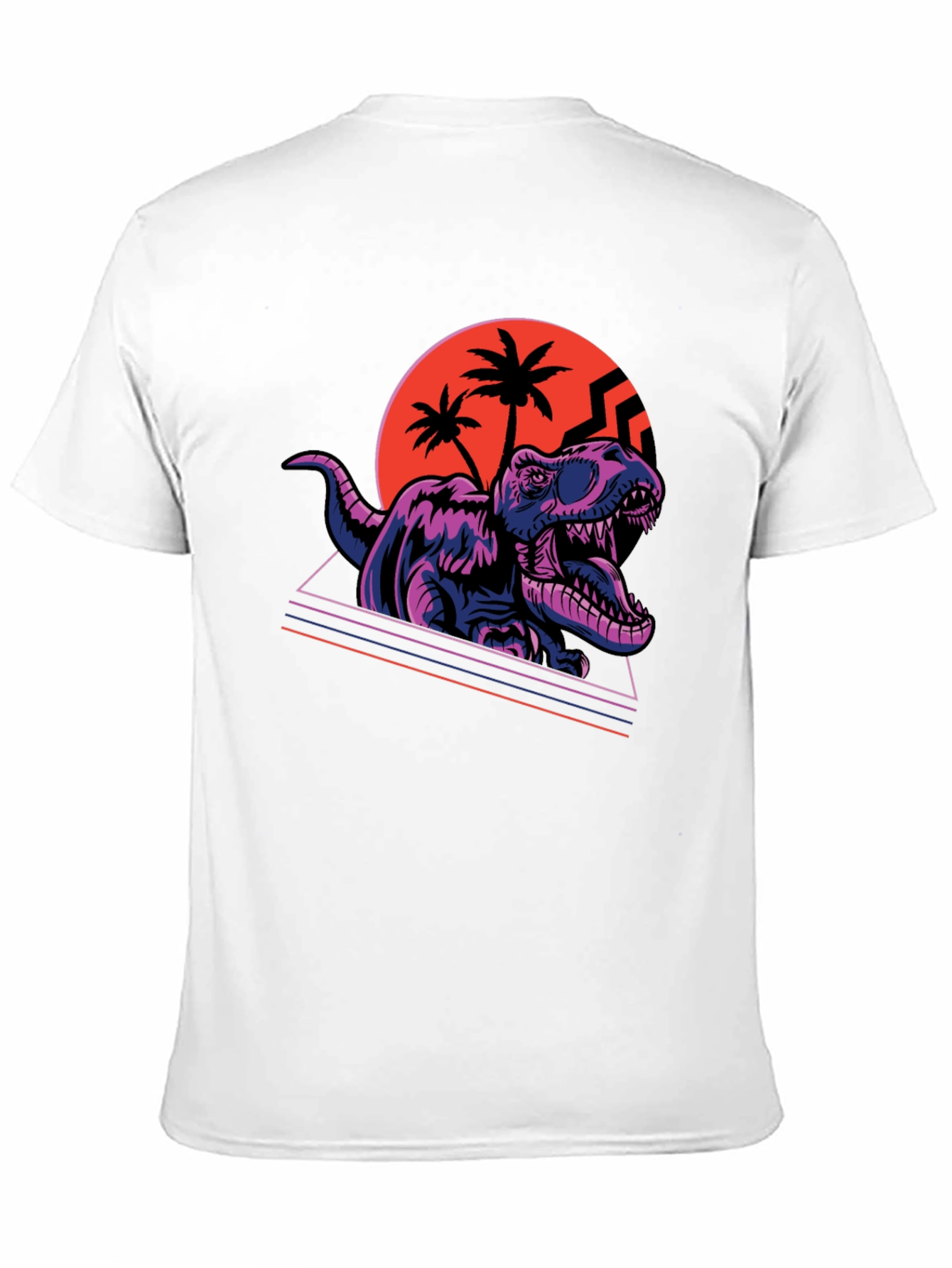 Black Retro Dinosaur T-Shirt - Synthwave Rex Tee view 11