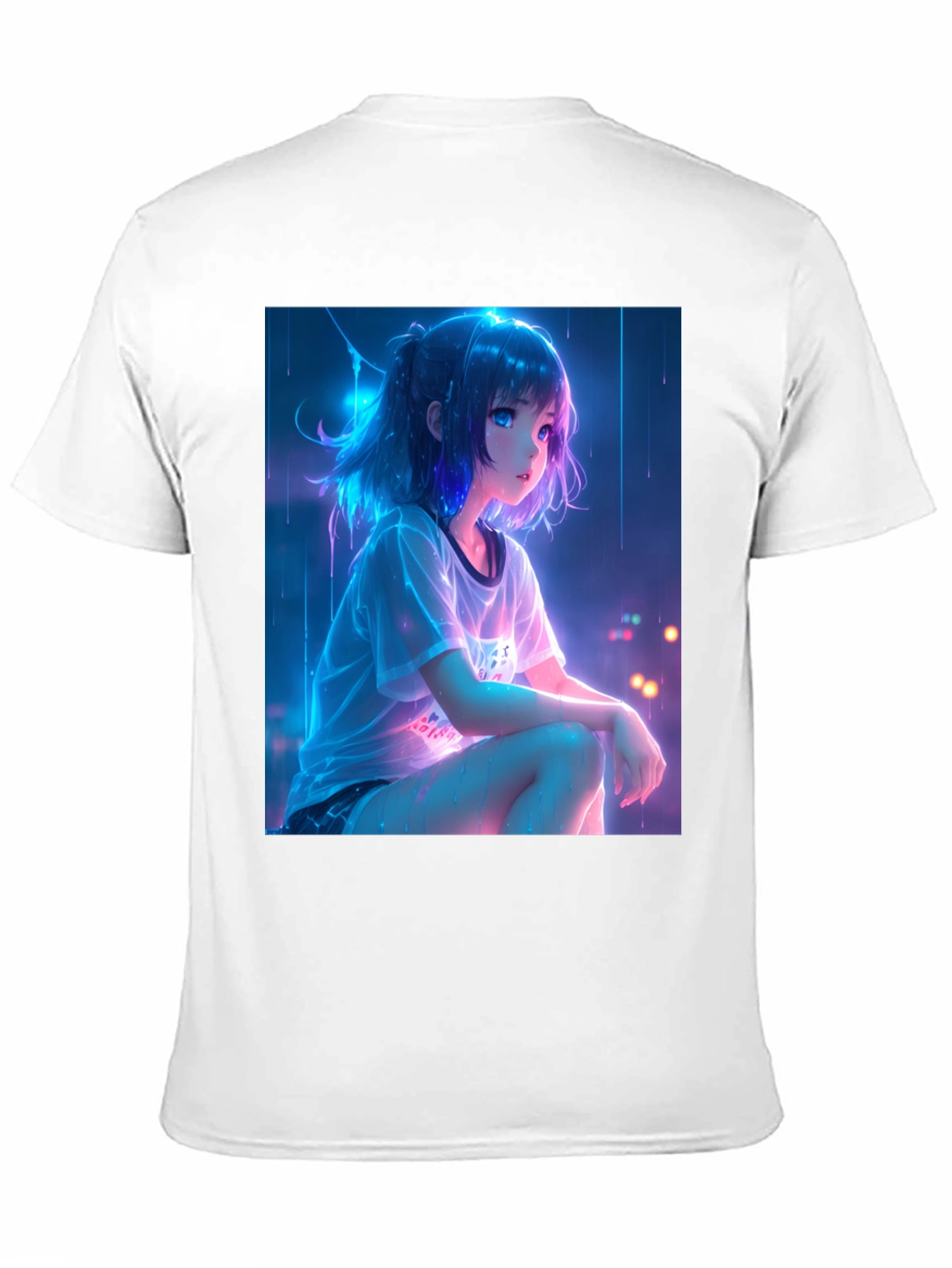 Black Anime Girl Graphic Black T-Shirt view 11
