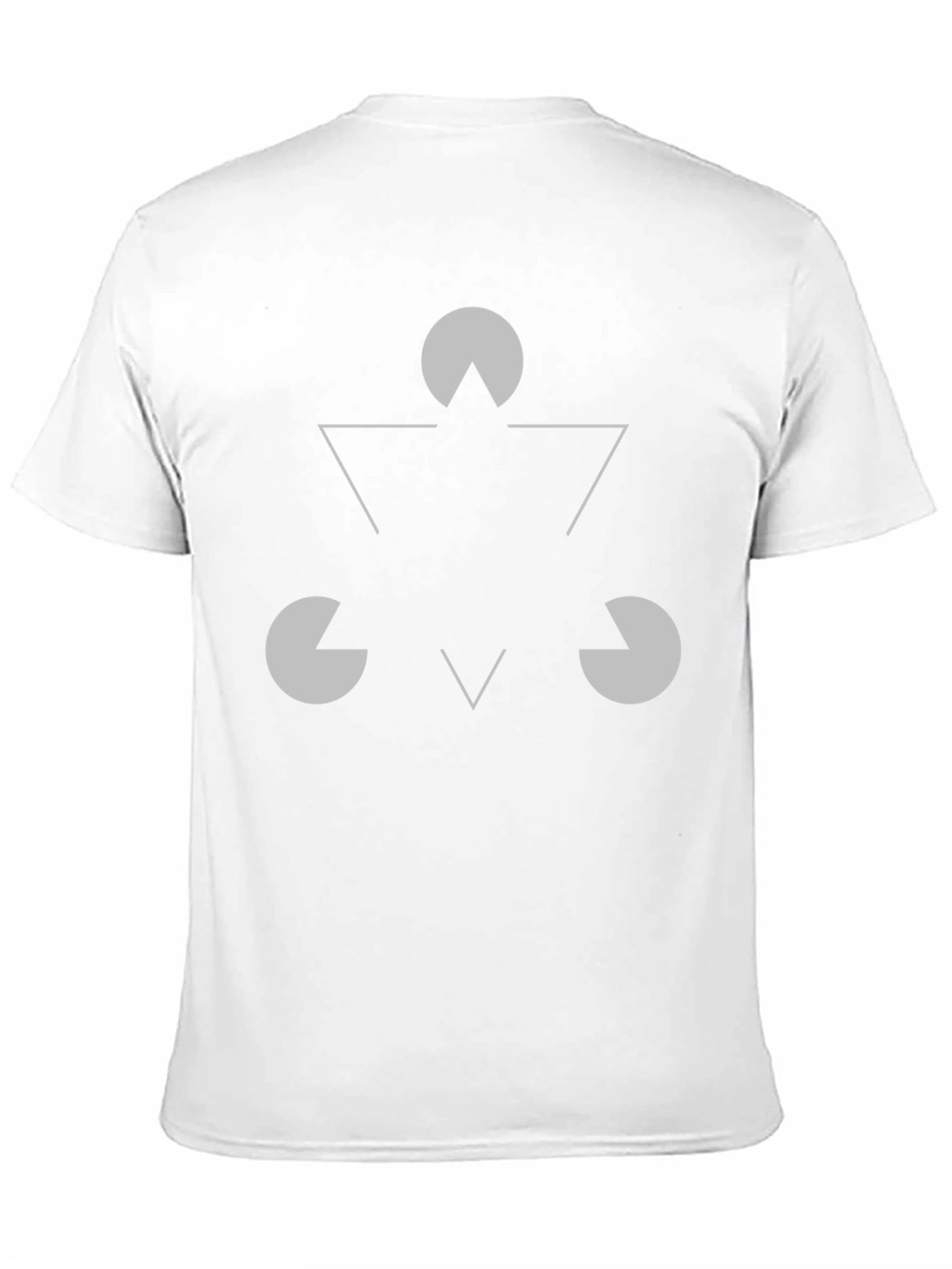 Black Illusory Triangle Graphic Tee - Black Cotton Casual Shirt view 11