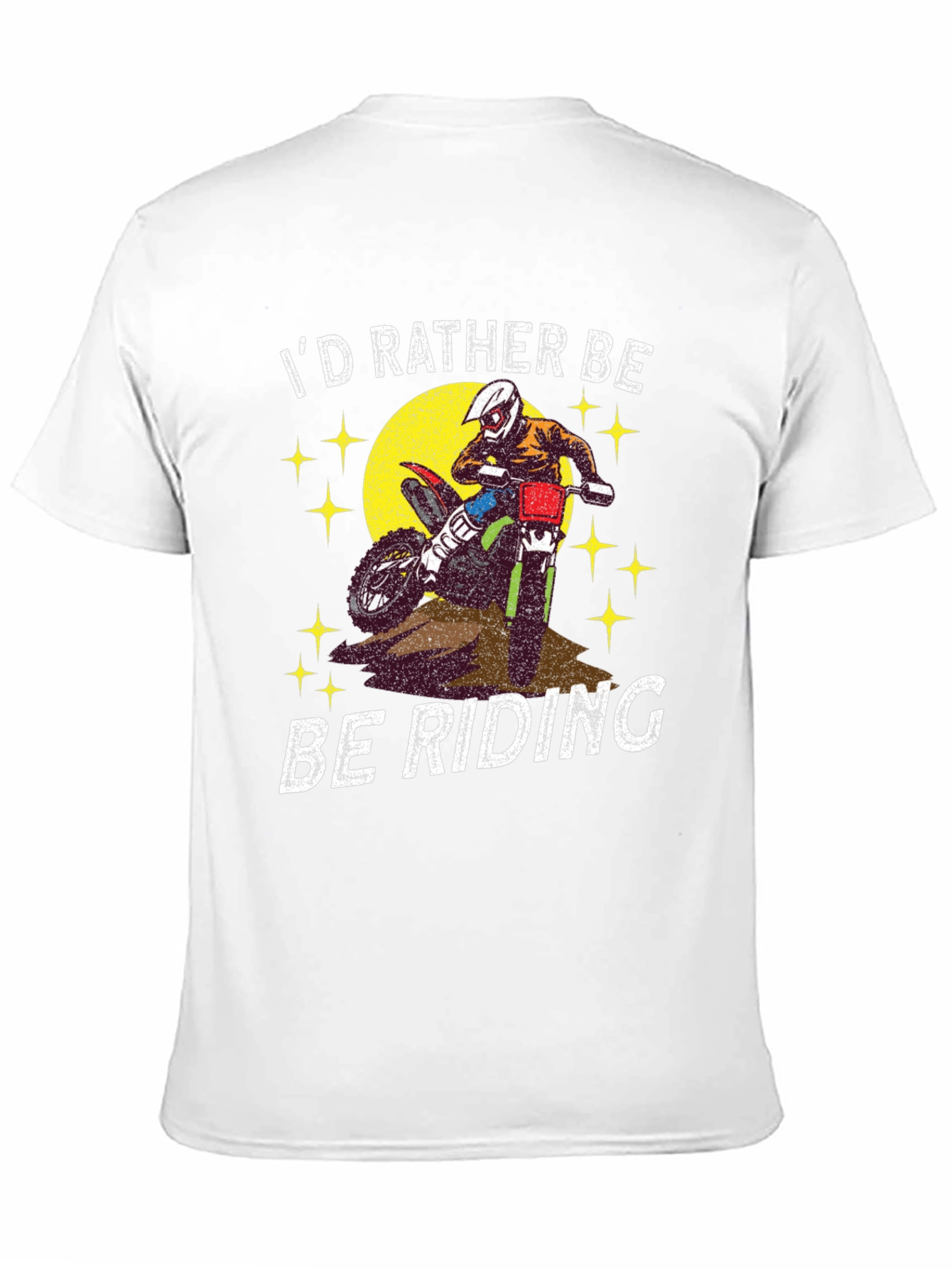 Black I'd Rather Be Riding T-Shirt - Motorcross Rider Tee view 11