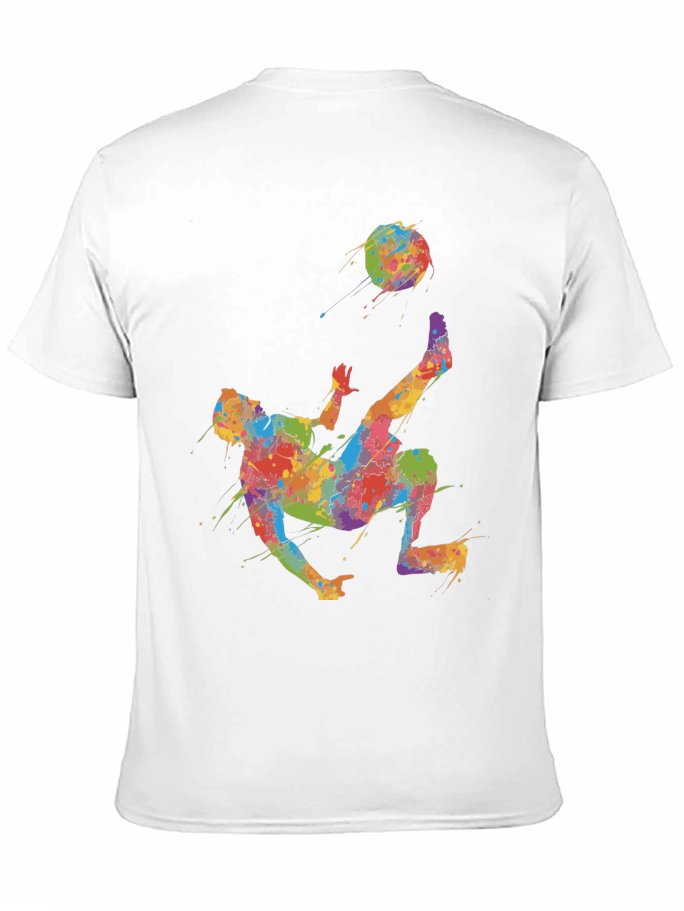 Black Colorful Soccer Kick T-Shirt - Unique Design view 11