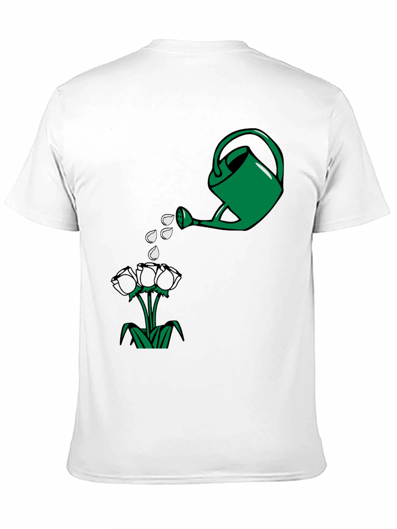 Black Watering Can & Flowers Graphic T-Shirt view 11