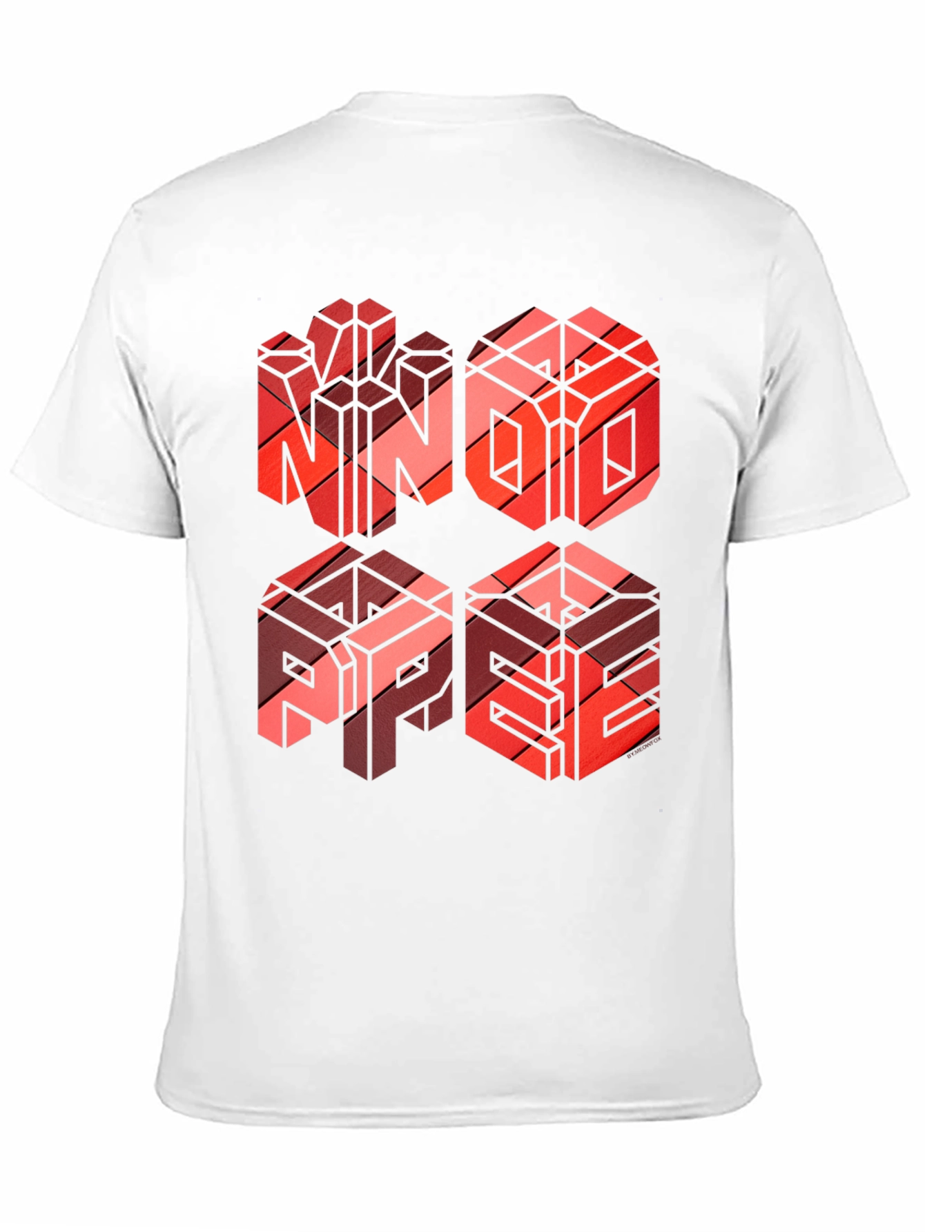 Black Geometric Word Art T-Shirt - NINO, ABPE Design view 11