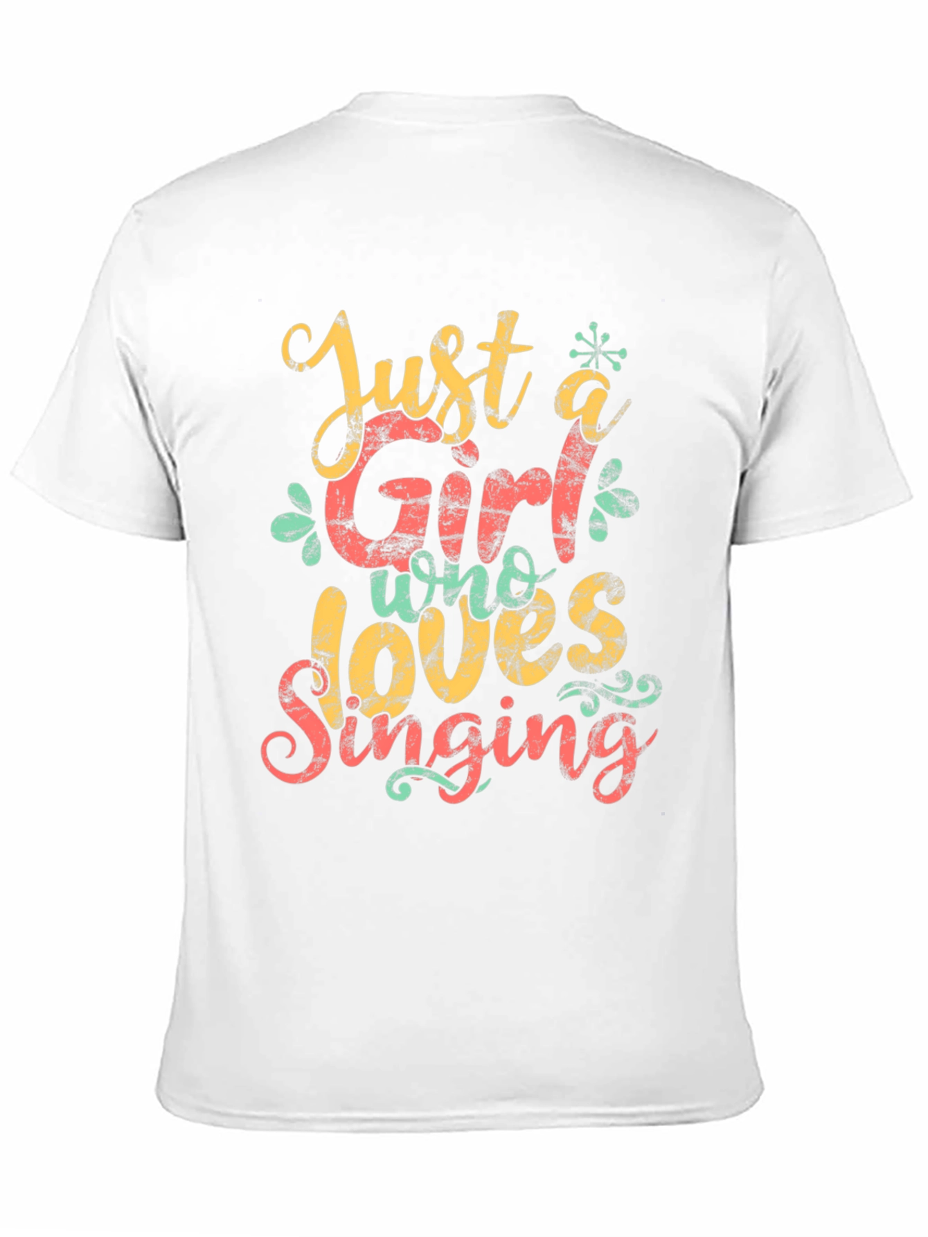 Black Just a Girl Who Loves Singing Black T-Shirt view 11