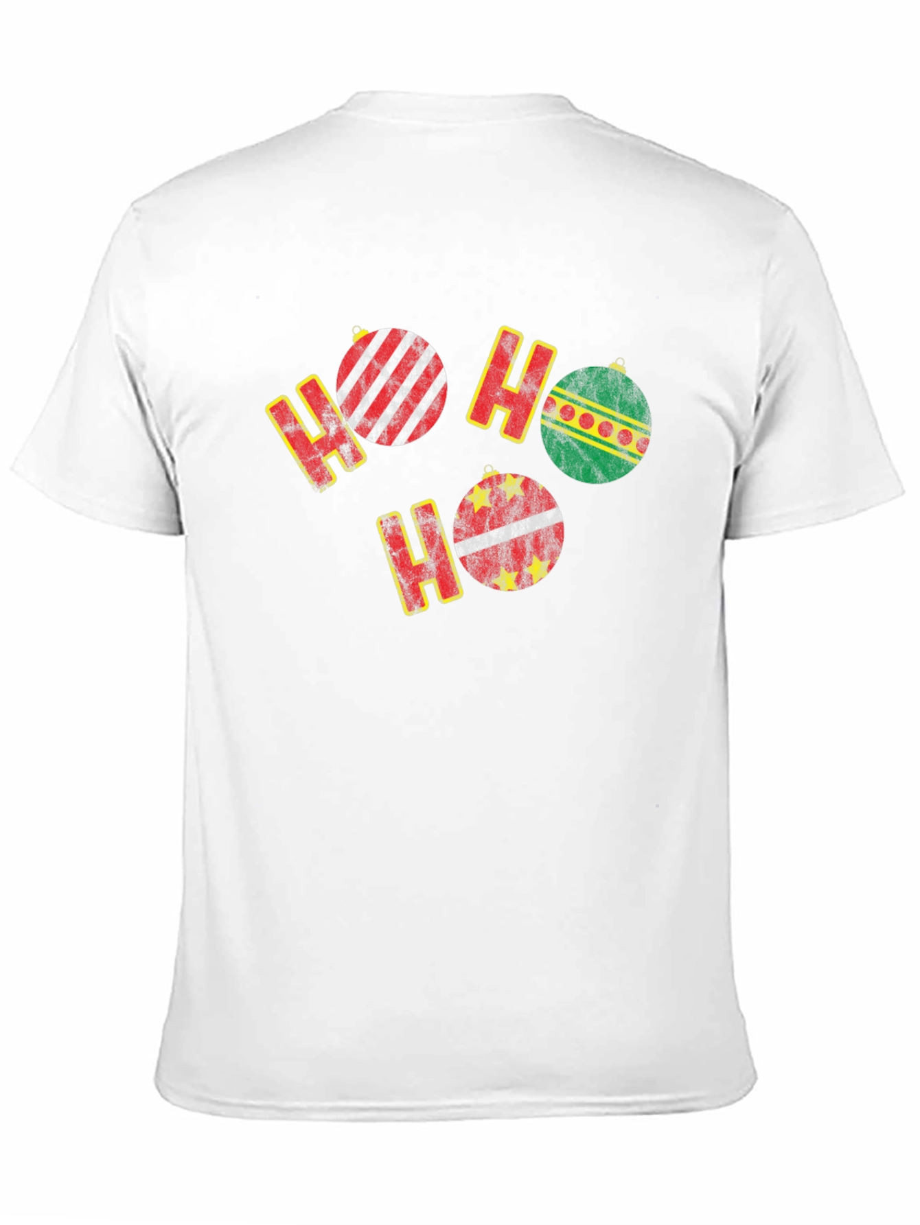 Black Festive Ho Ho Ho Christmas Ornament T-Shirt view 11