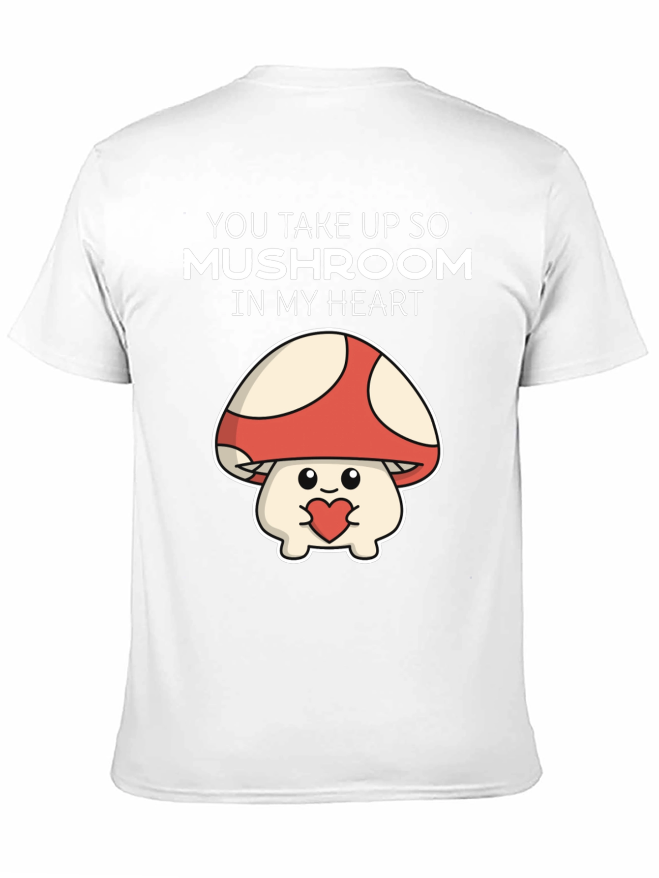 Black Mushroom Heart T-Shirt - You Take Up So Mushroom view 11