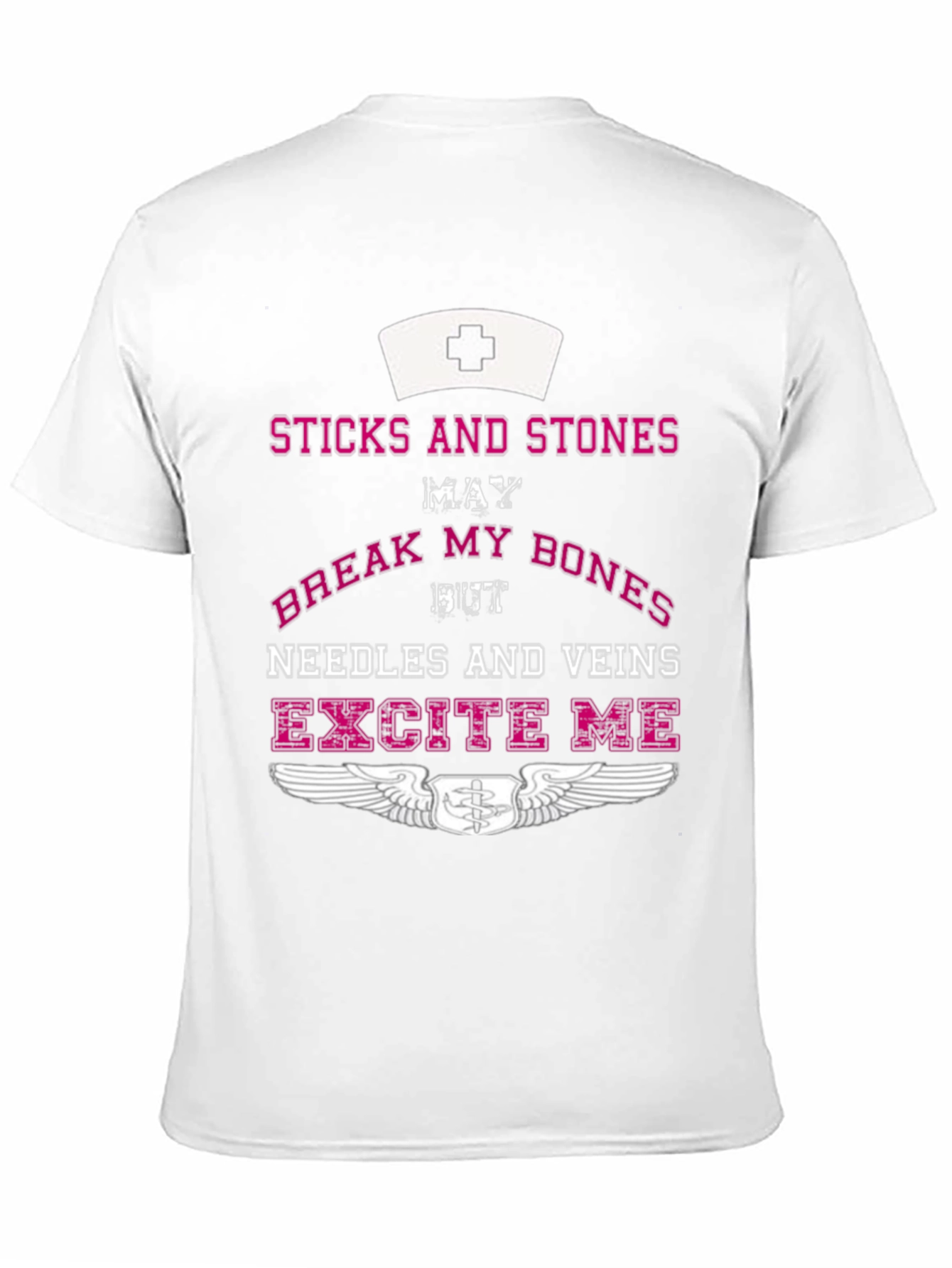 Black Nurse Humor T-Shirt - Sticks & Stones, Needles & Veins view 11