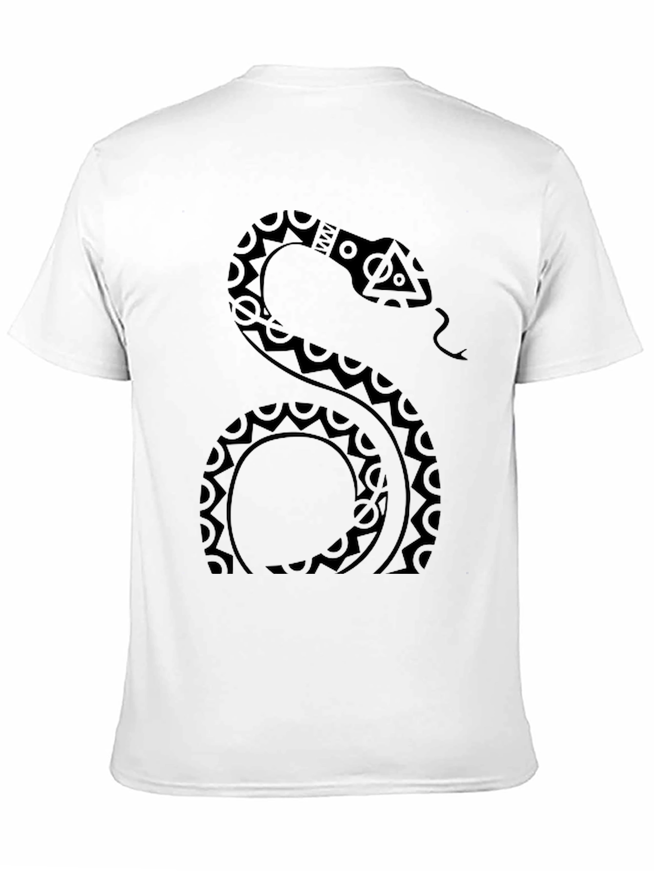 Black Tribal Snake Graphic Tee - Mens Black T-Shirt view 11
