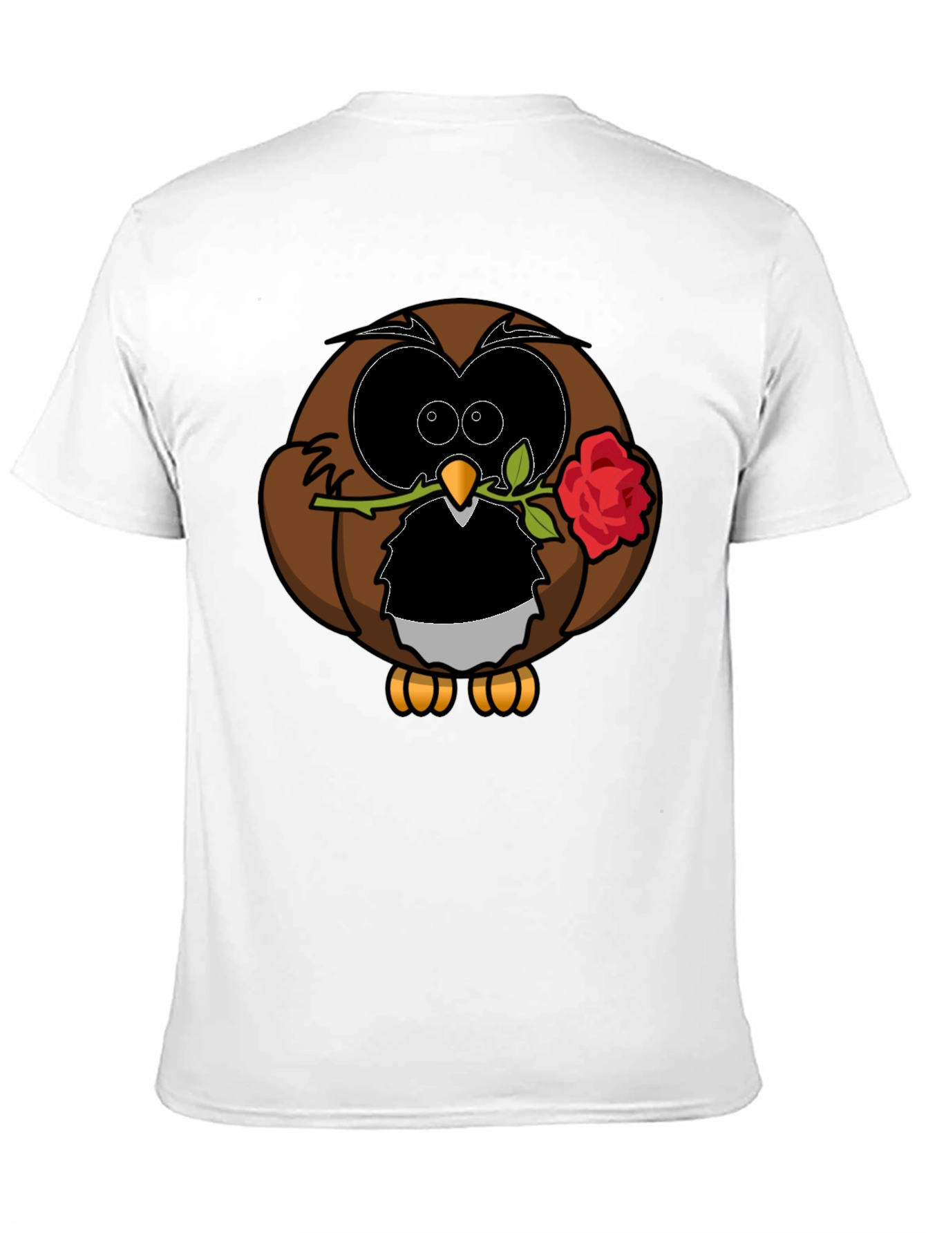 Black Owl with Rose Graphic T-Shirt - Black view 11