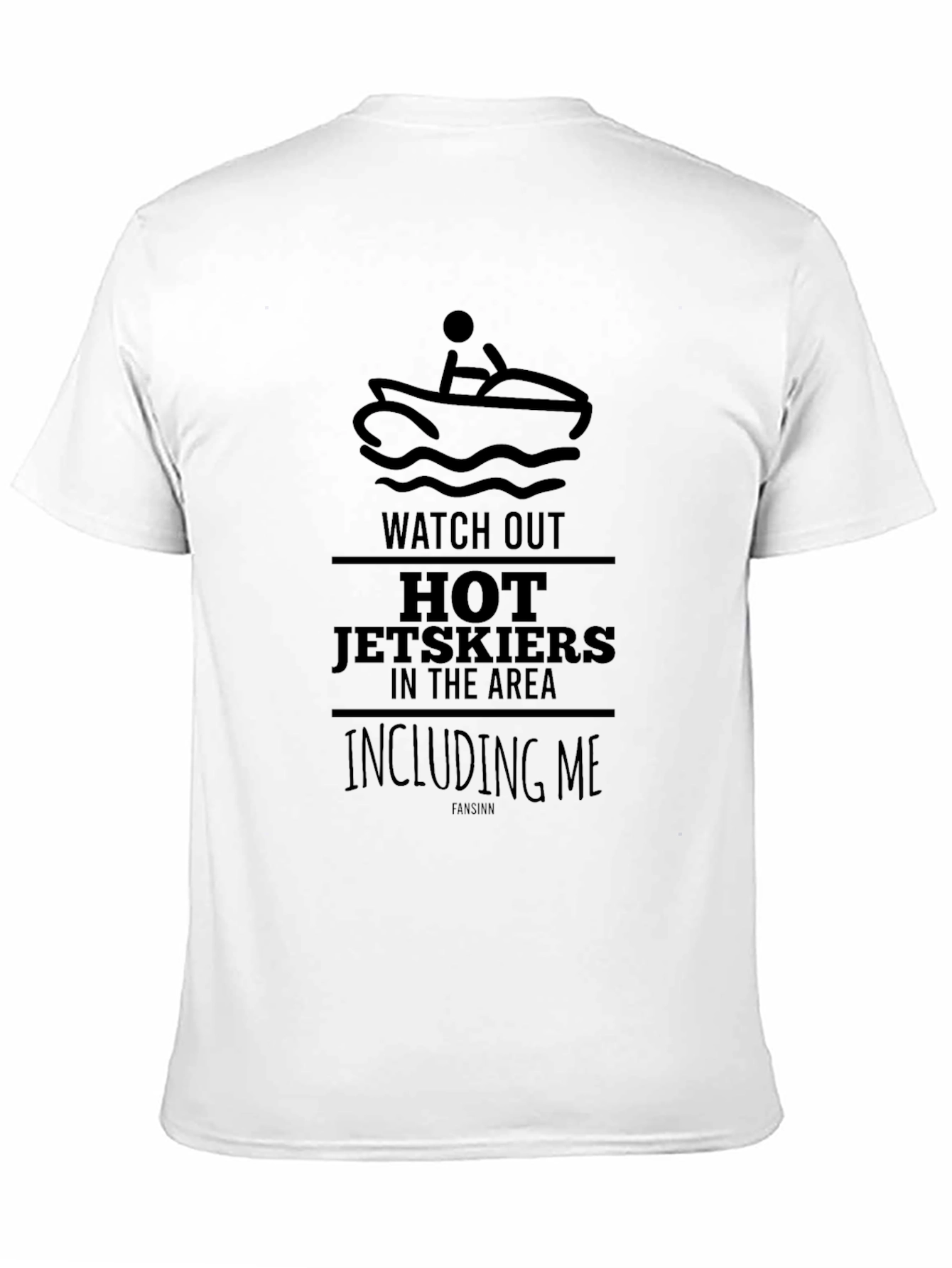 Black Hot Jetskiers in the Area T-Shirt - Fun Summer Tee view 11