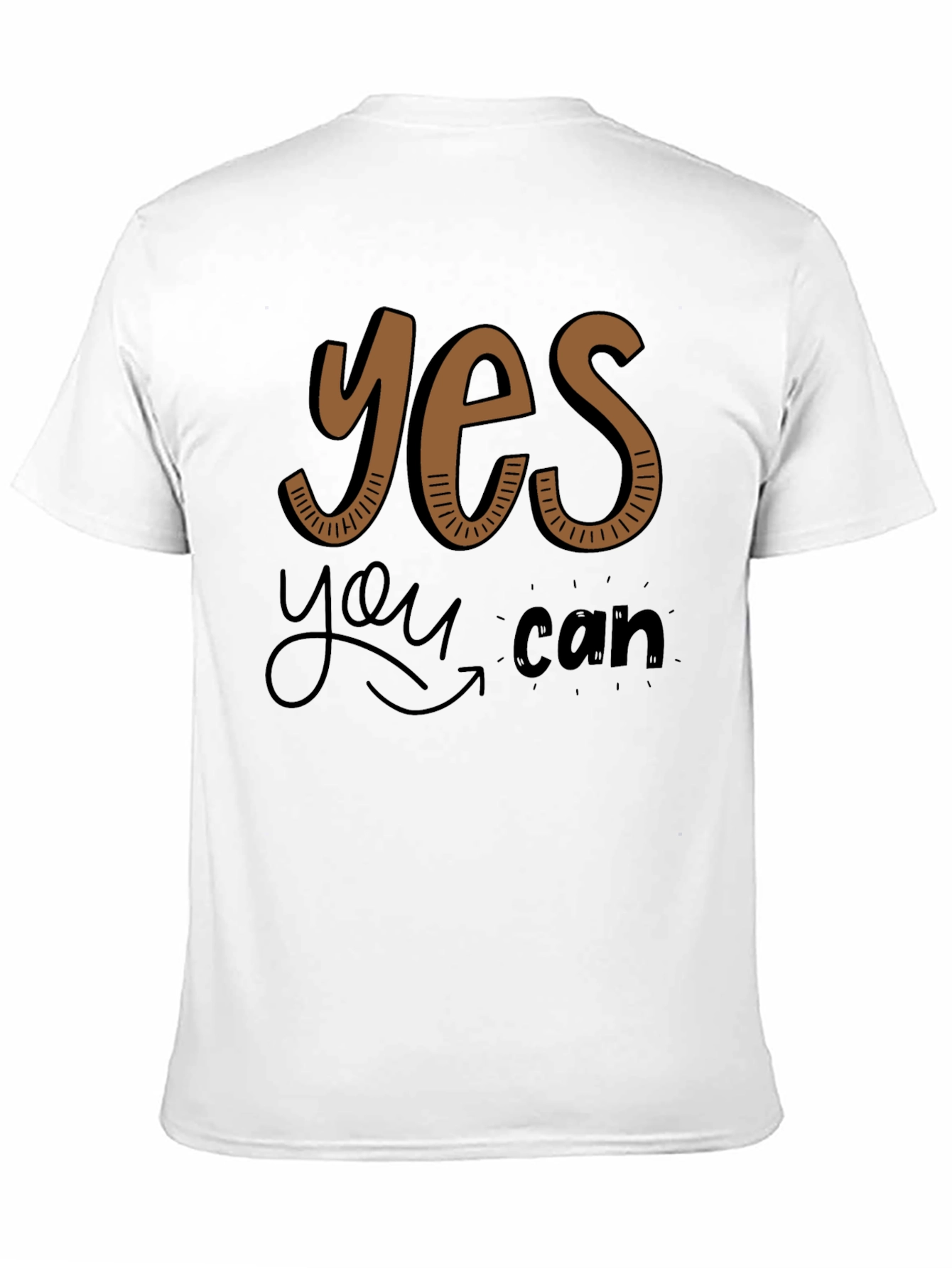 Black Yes You Can Graphic Tee - Motivational Shirt view 11