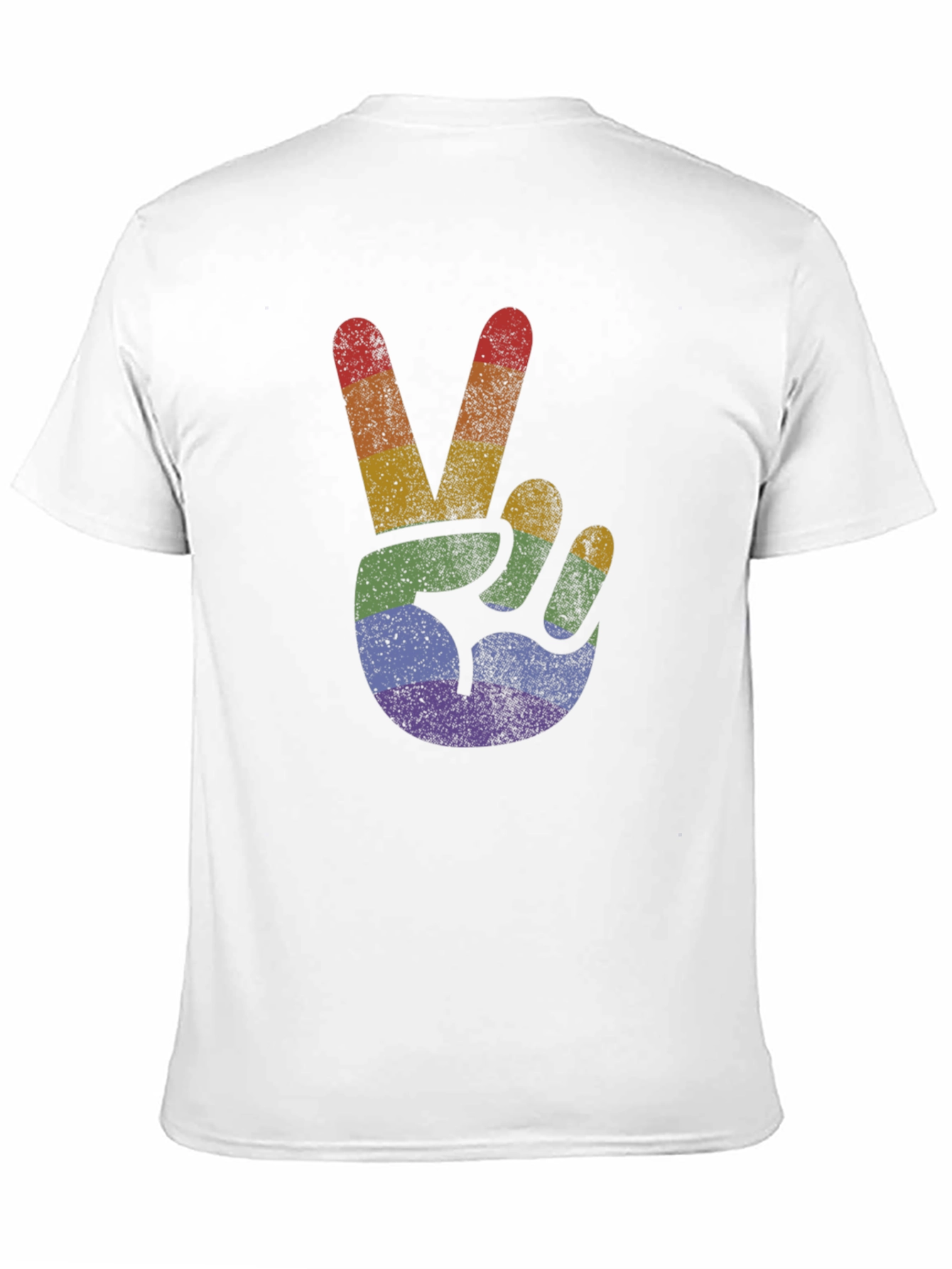 Black Retro Rainbow Peace Sign T-Shirt view 11