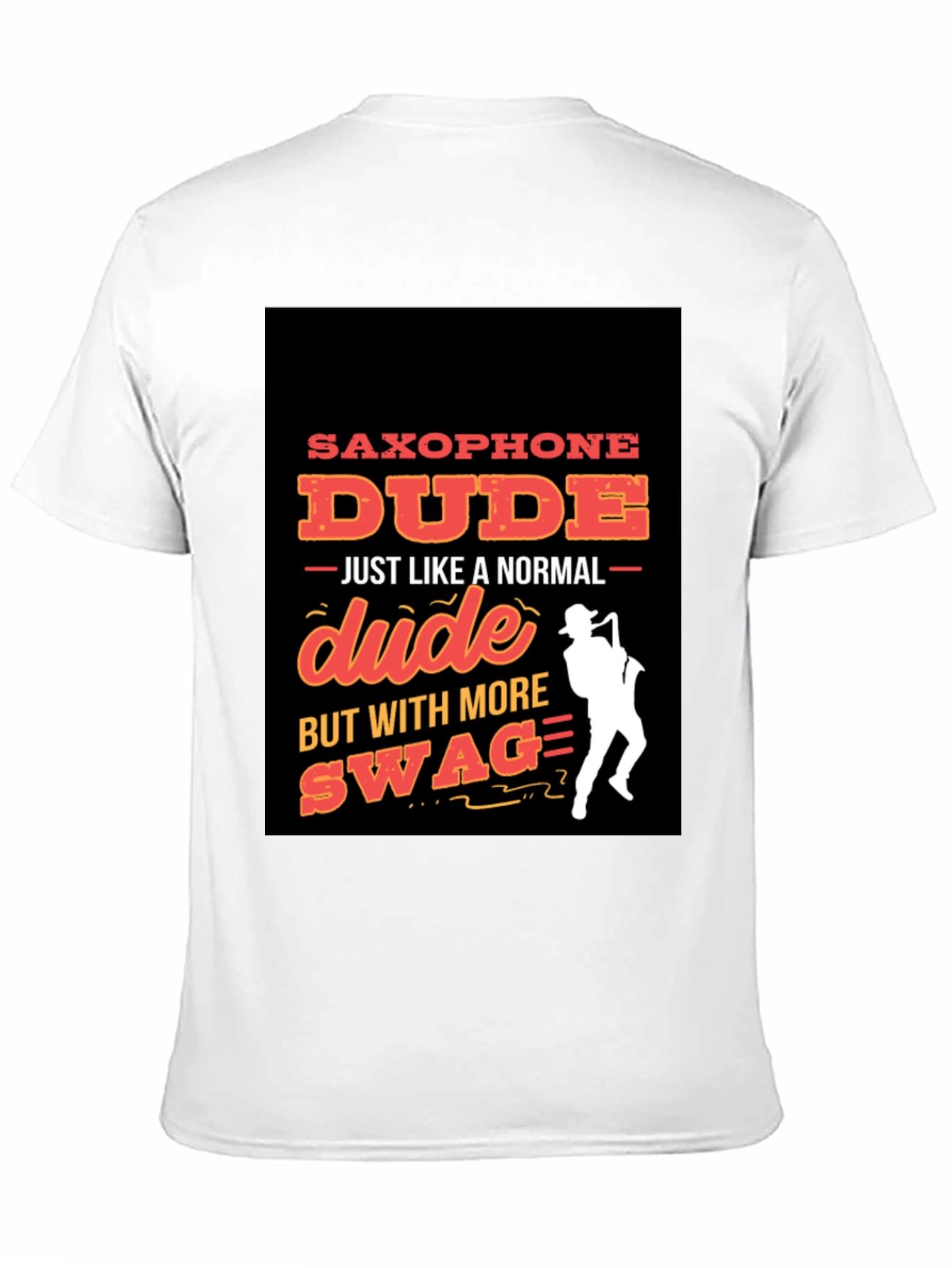 Black Saxophone Dude Graphic T-Shirt - Swag Style! view 11