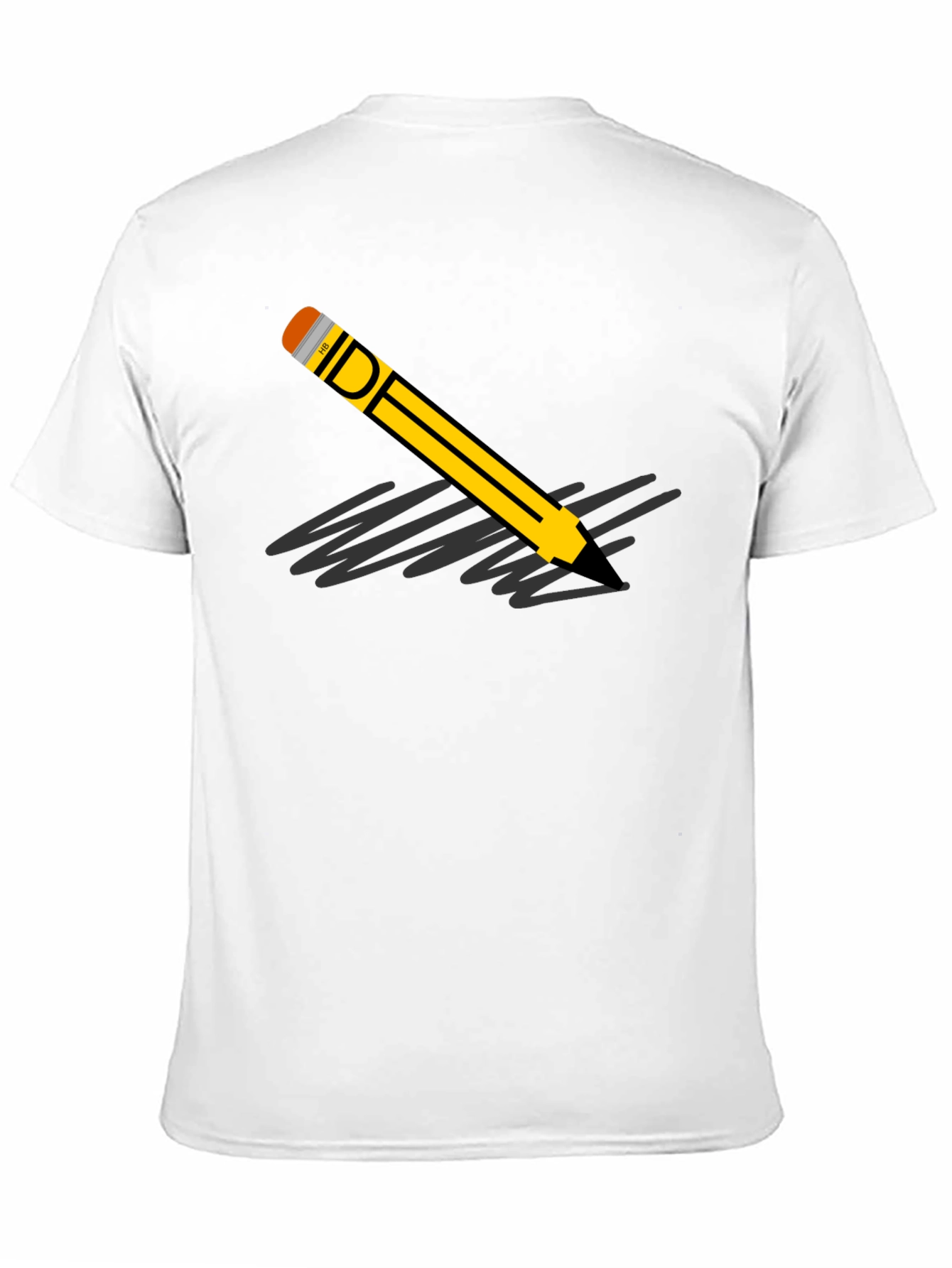 Pencil Graphic Black T-Shirt - Unisex Casual Tee - 11