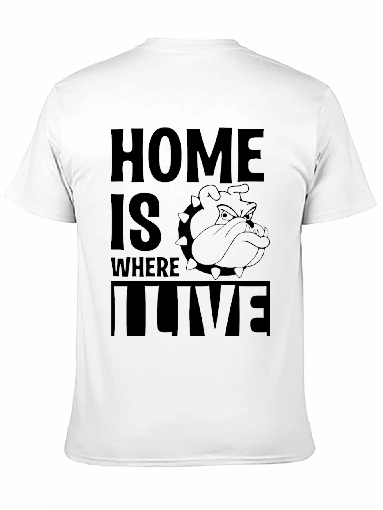 Black Home is Where I Live Bulldog Graphic T-Shirt view 11